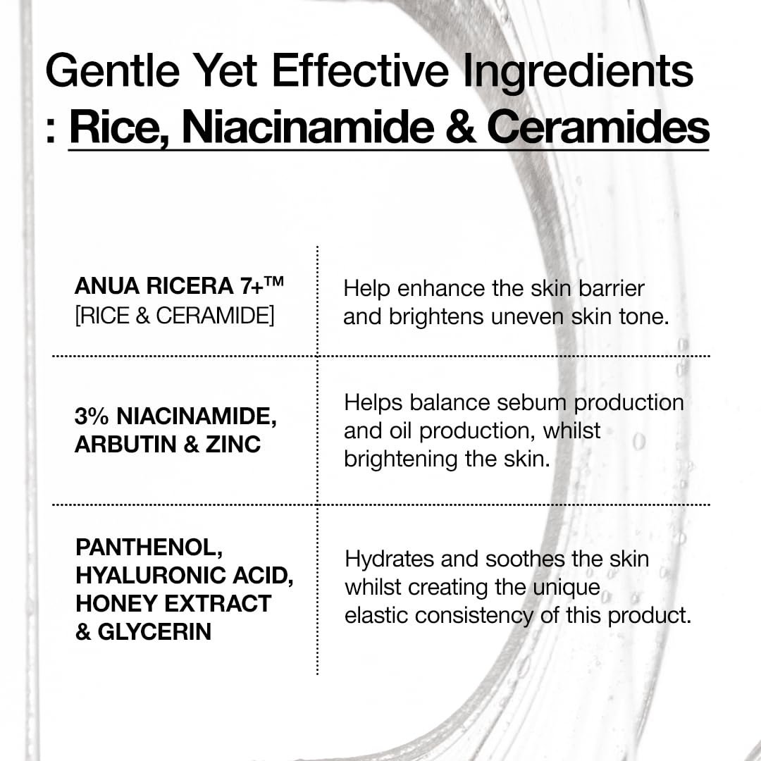 ANUA Rice Ceramide 7 Hydrating Barrier Serum, Moisturizing Serum for Face, Rice, Hyaluronic Acid, Niacinamide, Fragrance Free, Non-comodogenic, Glass Skin, Korean Skin Care, 50ml/1.69fl.oz. - Image 4