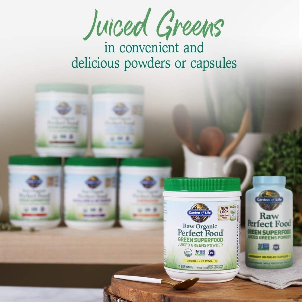 Garden of Life Raw Organic Perfect Food Green Superfood Juiced Greens Powder - Original Stevia-Free, 30 Servings, Non-GMO, Gluten Free Whole Food Dietary Supplement, Alkalize, Detoxify, Energize - Image 5