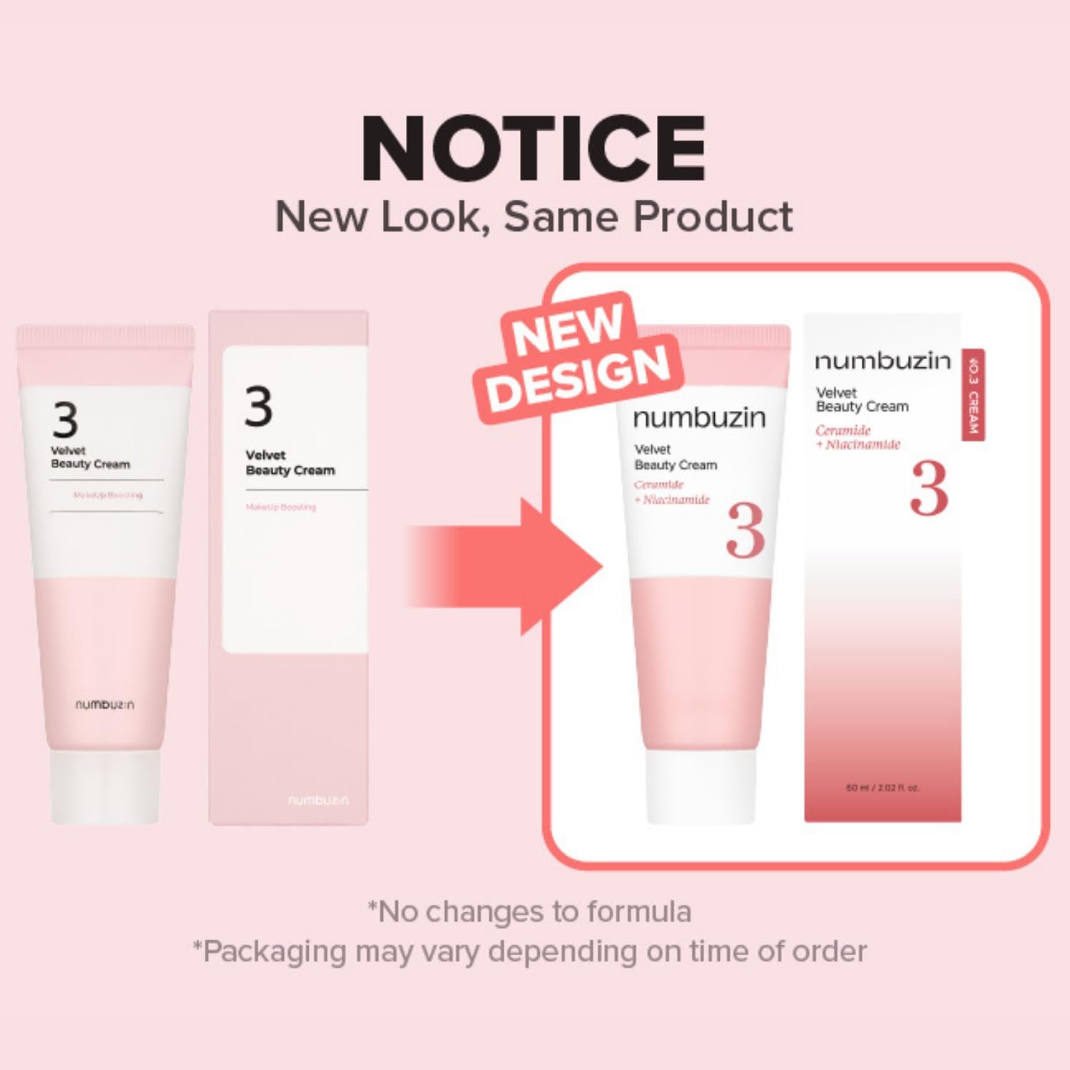 numbuzin No.3 Cream | Velvet Beauty Cream | Hydration, Textured Skin, Poreless, Smooth Skin, Makeup Prep, Primer, Niacinamide | 2.02 fl. oz. - Image 2