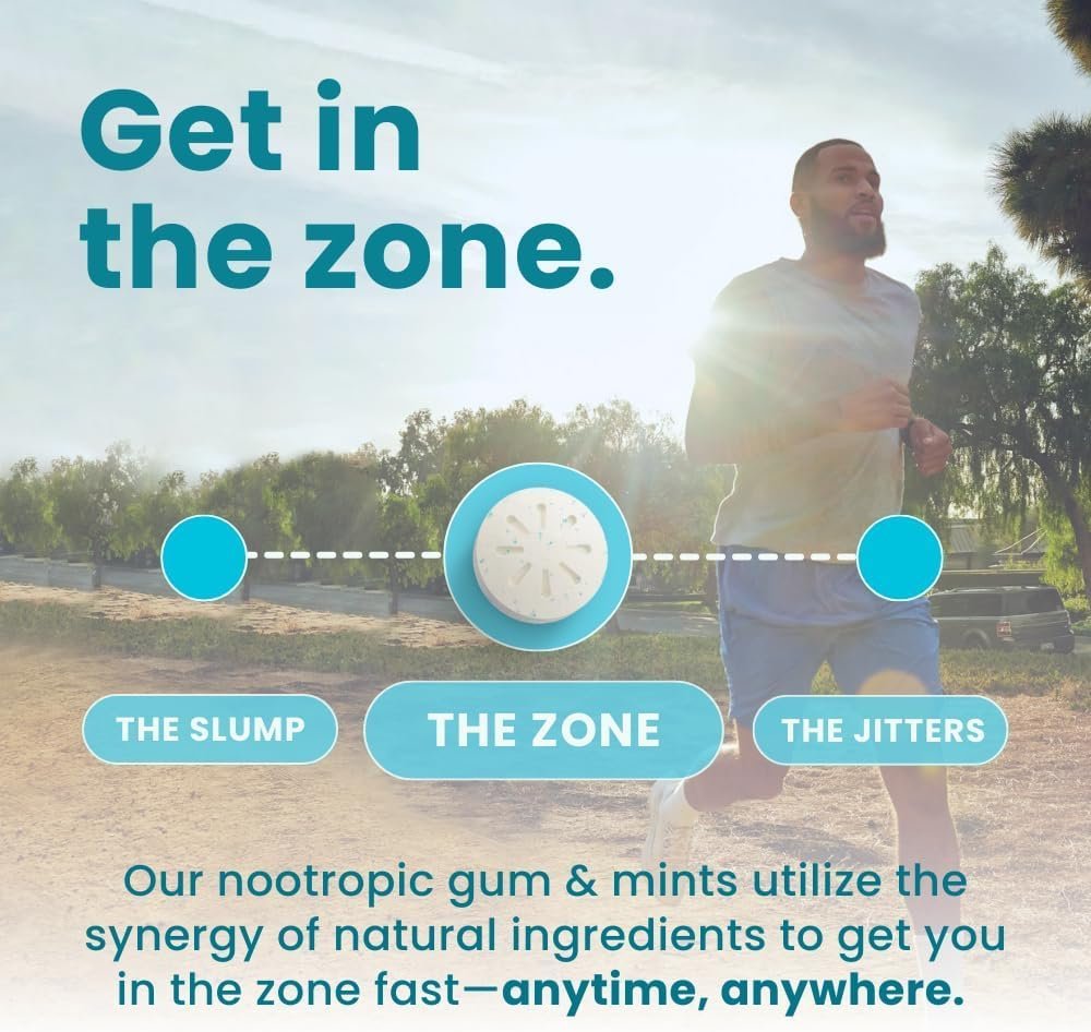 Neuro Energy & Focus Gum - 40mg Natural Caffeine Gum & Nootropic Energy Supplement with L-Theanine & B Vitamins - Sugar Free, Vegan - Peppermint, 90ct - Image 5