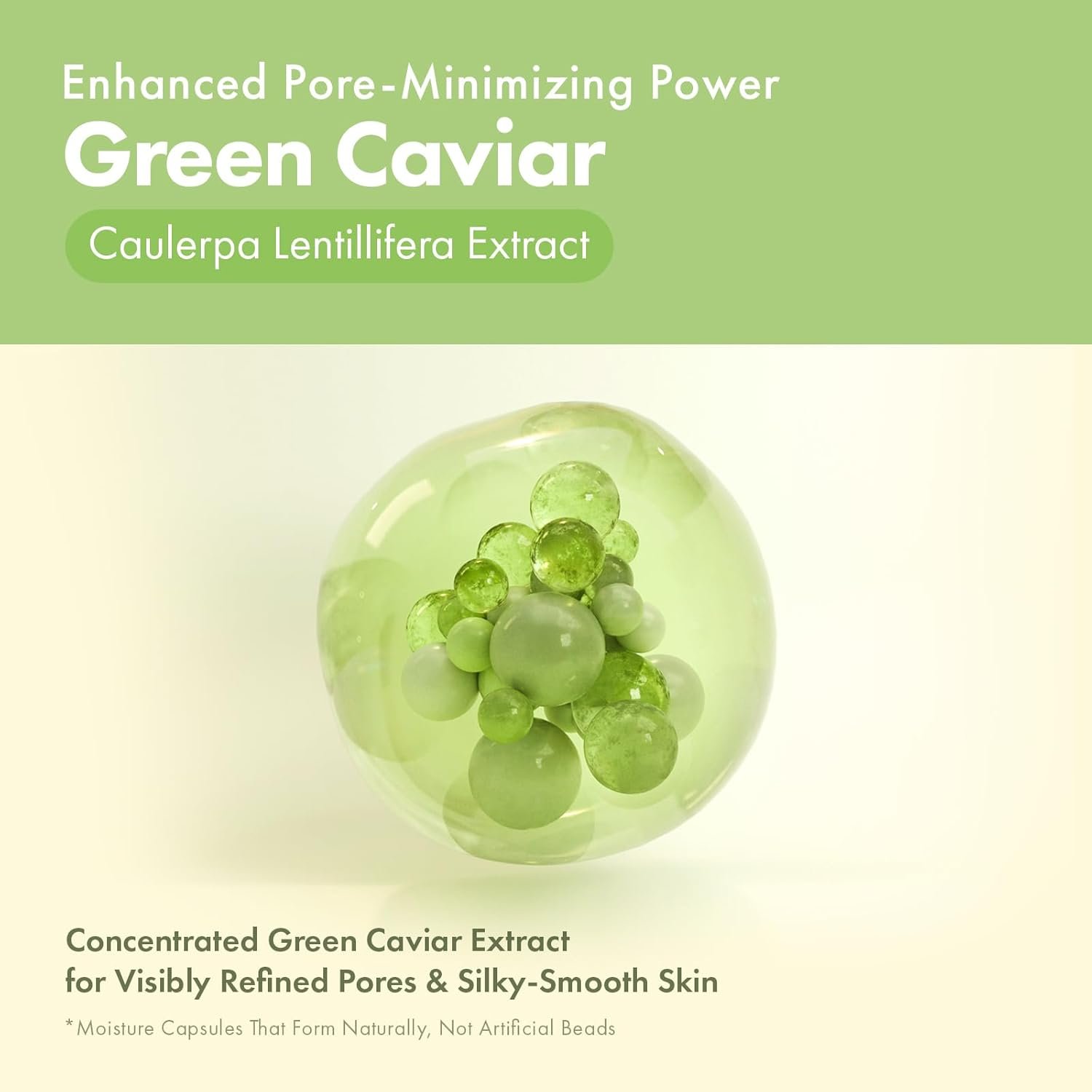 TOSOWOONG Green Caviar Pore Ampoule With 2,500ppm Green Caviar, Niacinamide, Pore Minimizer, Hydrating, Firming, Pore Tightening, Reduces Pores, Korean Skin Care, 33ml, 1.11 fl.oz. - Image 2