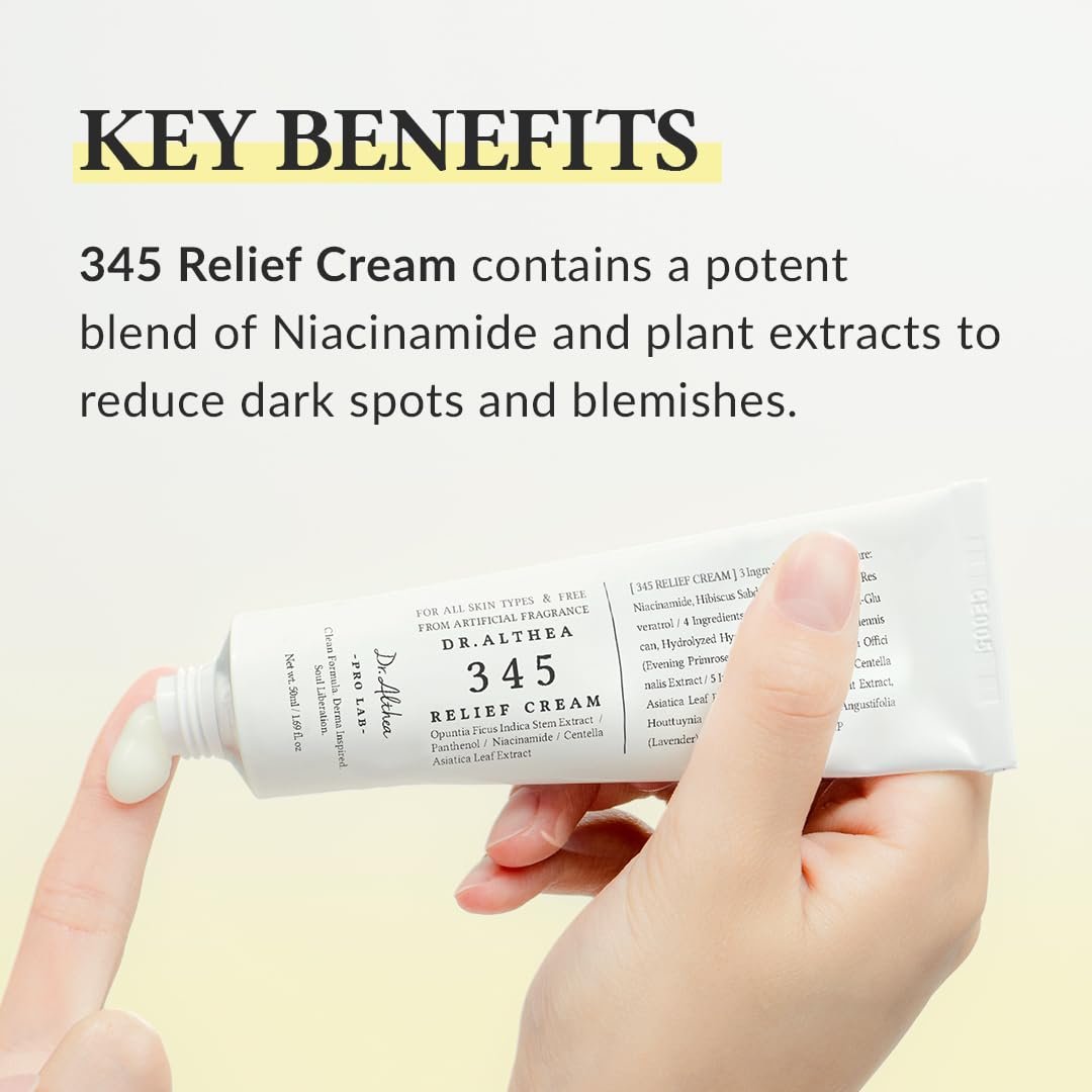 Dr.Althea 345 Relief Cream, Daily Face Moisturizer, Blemish Relief Care, Soothing Recovery & Moisture, Korean Vegan Skin Care for All Skin Types, 1.69 Fl Oz (Pack of 1) - Image 4