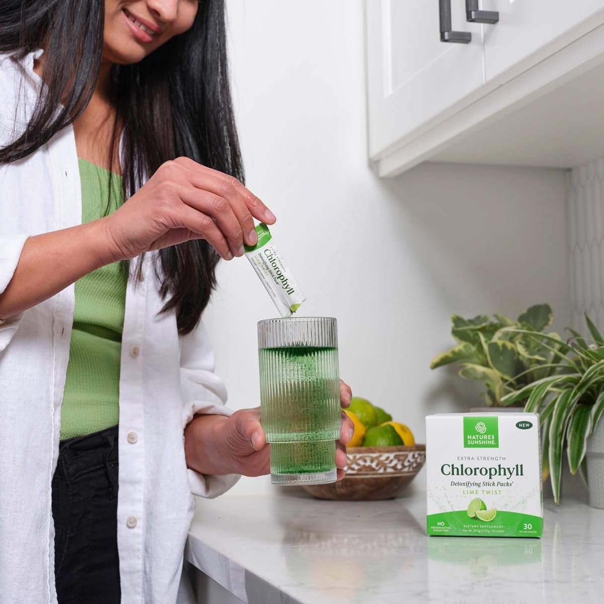 Nature's Sunshine Chlorophyll Stick Packs: Supercharge Your Detox and Boost Gut Health in Convenient, Delicious Stick Packs (Lime Twist) - Image 5