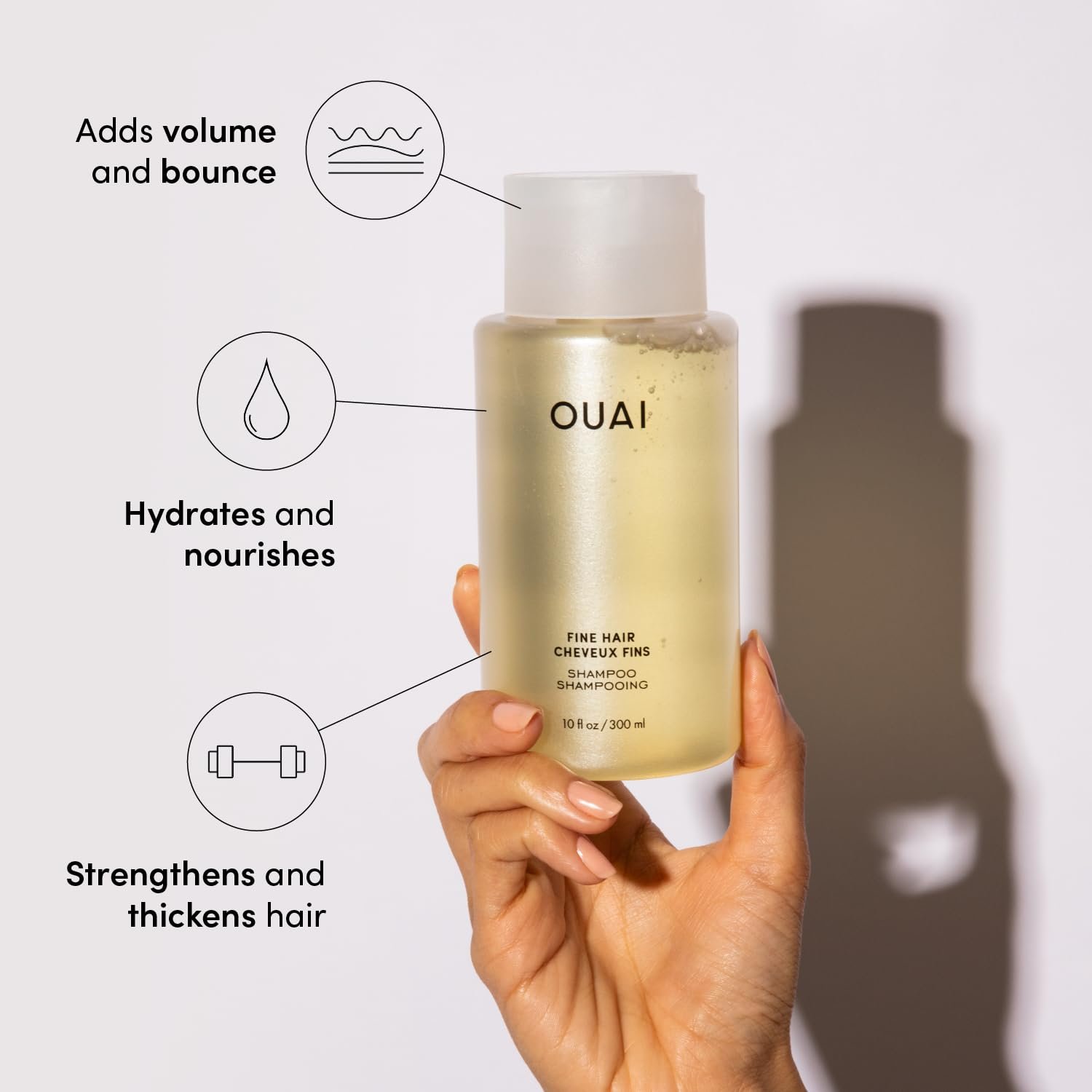 OUAI Fine Shampoo and Conditioner Set - Sulfate Free Shampoo and Conditioner for Women & Men - Made with Keratin, Marshmallow Root, Shea Butter & Avocado Oil - Free of Parabens & Phthalates (10 Fl Oz) - Image 3