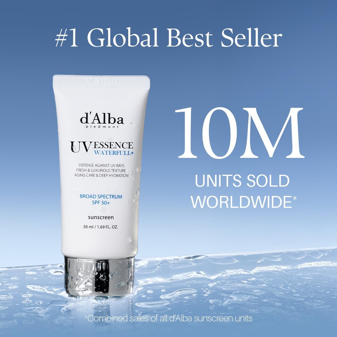 d'alba Piedmont Italian White Truffle Waterfull Essence Sunscreen, Vegan Skincare, Lightweight Sunscreen with BROAD SPECTRUM SPF 50+, Glowy, Safe for all Skin Types, Korean Skin Care (1.69 fl. oz) - Image 5