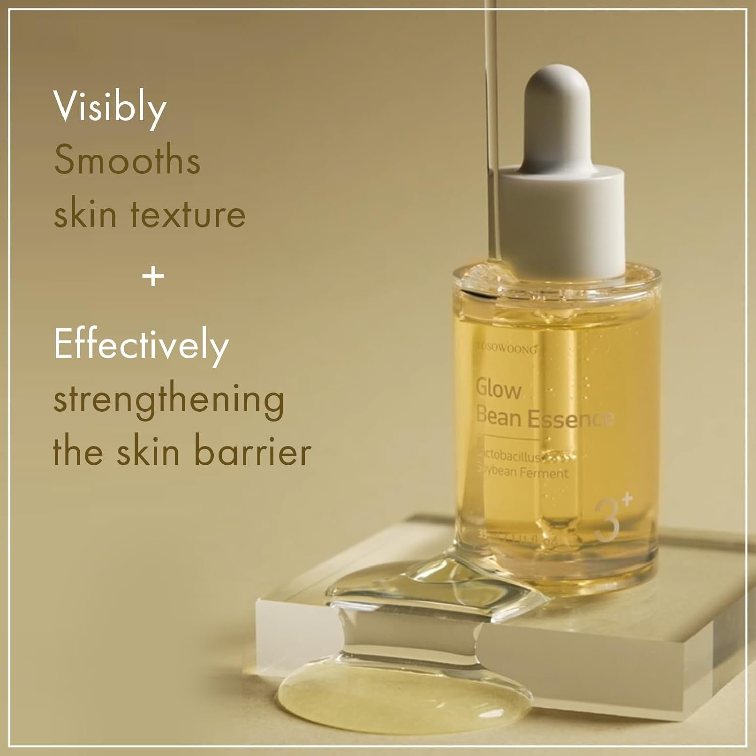TOSOWOONG Glow Bean Essence, 31,025ppm Soybean Ferment Extract, Glass Skin, Exfoliating, Hydrating, Radiant, Moisturizer, Barrier, Face Serum, Korean Skin Care, 33ml / 1.11 fl. oz. - Image 2