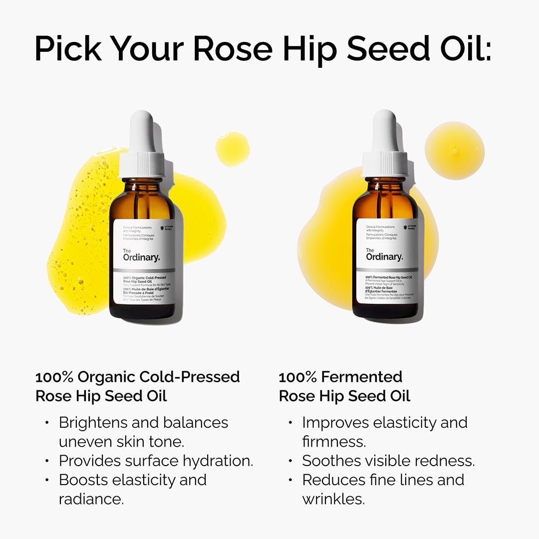 The Ordinary 100% Organic Cold-Pressed Rose Hip Seed Oil, Addresses Signs of Aging by Improving the Appearance of Uneven Skin Tone, Supporting Skin Elasticity, 1 Fl Oz - Image 4