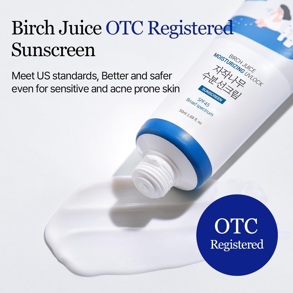 ROUND LAB Birch Juice Moisturizing UV LOCK SPF 45, 1.69 Fl Oz, Hydrating Lotion-like Lightweight Glow Sunscreen for Sensitive Skin, No White Cast, Fragrance-Free, Protector Solar, Korean Sunscreen - Image 2