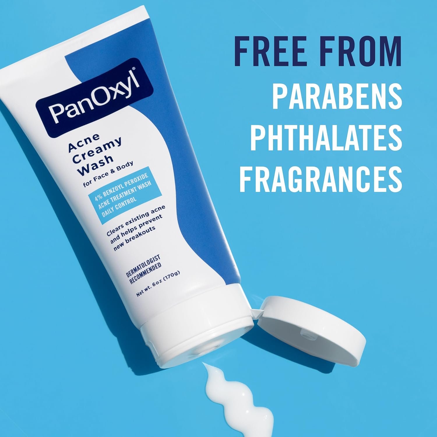 PanOxyl Antimicrobial Hydrating Acne Creamy Wash, 4% Benzoyl Peroxide, 6 Ounce - Image 2