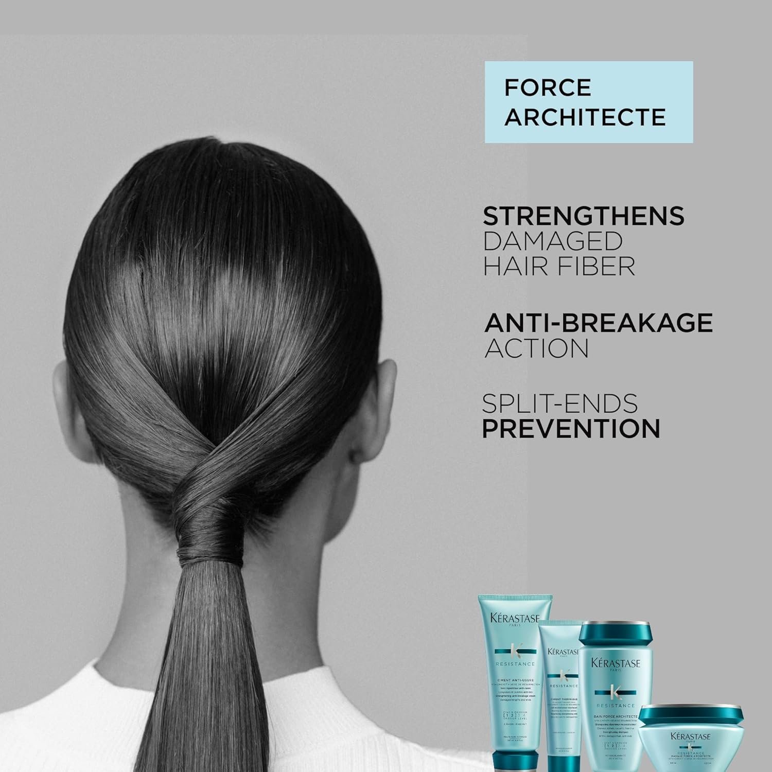 Kerastase Resistance Force Architecte Reconstructing Hair Mask For Dry and Damaged Hair - Strengthens and Prevents Breakage With Ceramides & Pro-Keratin Complex - Image 4