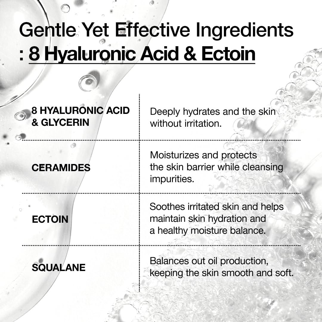 ANUA Moisturizing Gentle Gel Cleanser, Hyaluronic Acid, Squalane, Ceramide, Foaming Facial Korean Cleanser, pH Balance, Daily Hydrating Face Wash, Korean Skincare (150ml/5.07fl oz.) - Image 4
