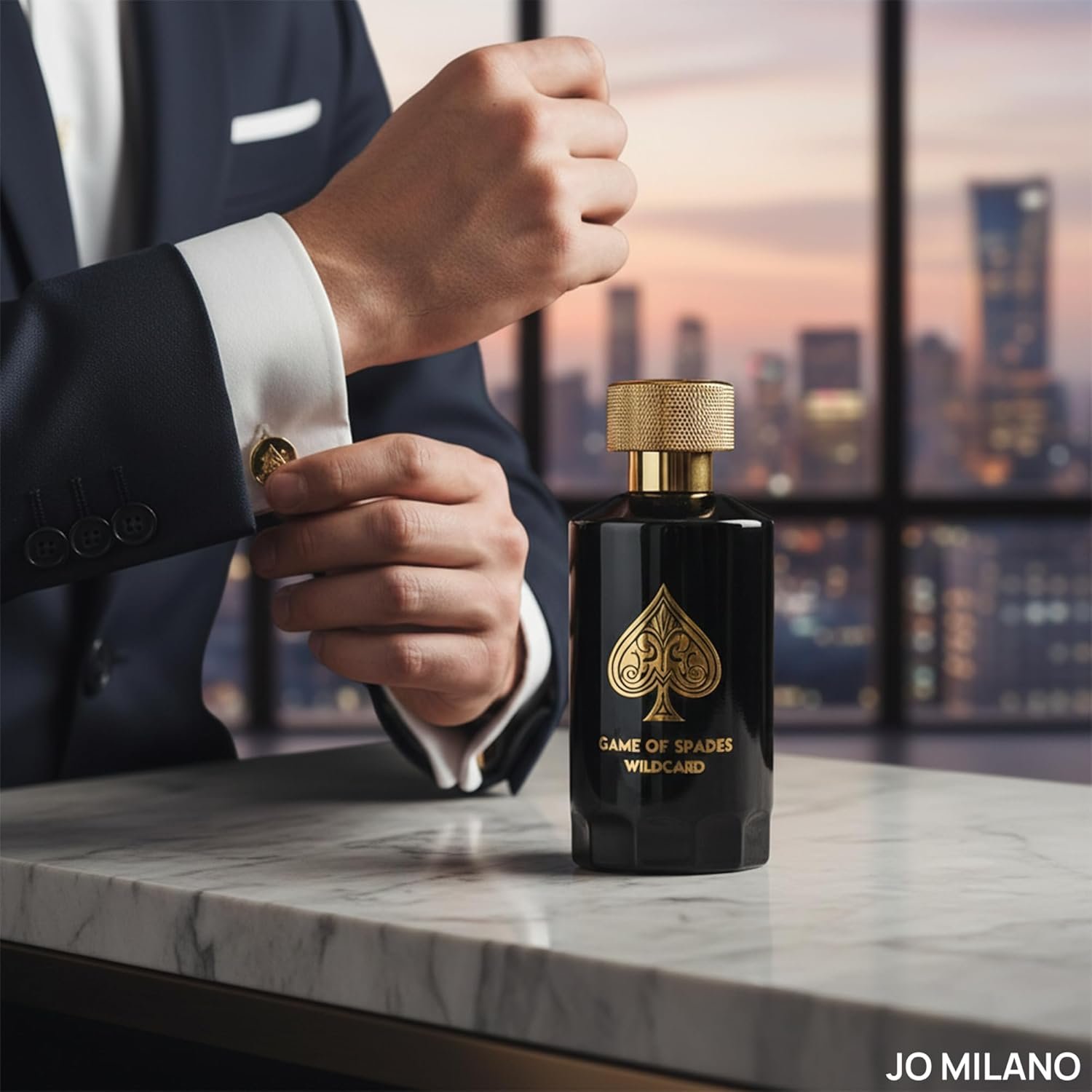 Jo Milano Game of Spades Wildcard Parfum Spray | 3.4 oz (100ml) | Vanilla, Apple, Tonka, Oud Wood, Bergamot Scent | Long Lasting Fragrance for Men - Image 5
