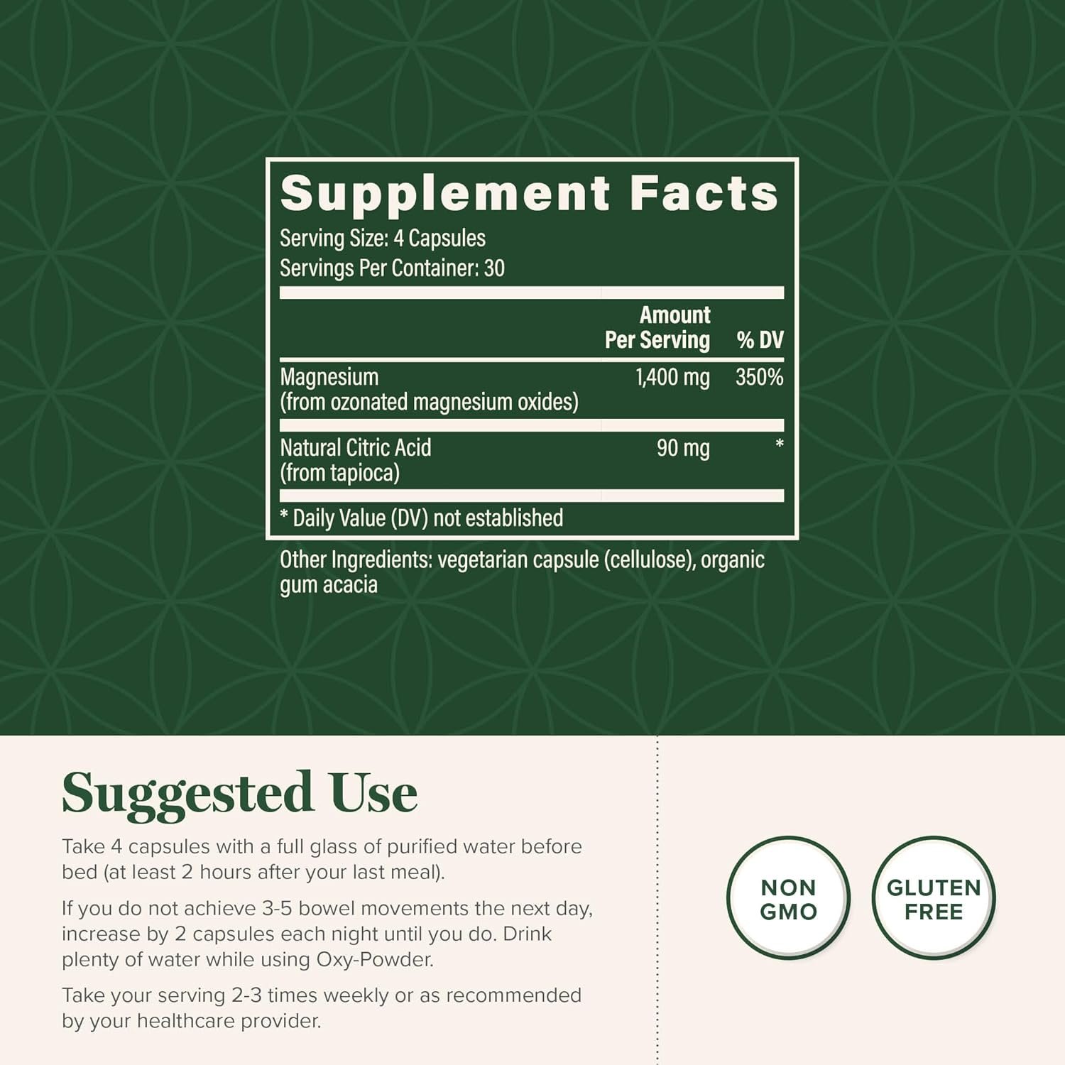 Global Healing Center Oxy-Powder Oxygen Based Safe and Natural Colon Cleanser and Relief from Occasional Constipation (120 Capsules)(Packaging may vary) - Image 4