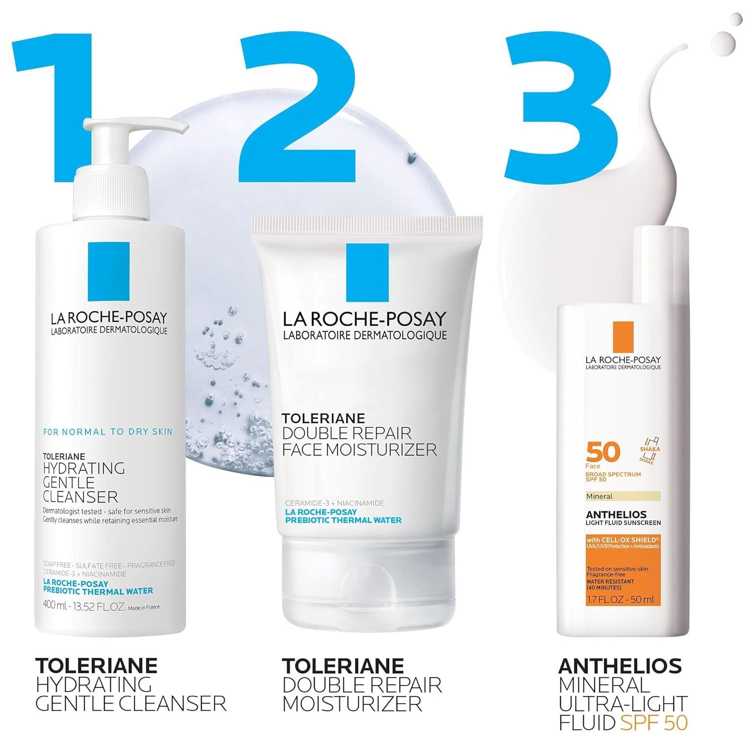 La Roche-Posay Anthelios Sunscreen SPF 50, Ultra-Light Fluid Broad Spectrum SPF 50, Face Sunscreen with Titanium Dioxide Mineral, Lightweight & Fast-Absorbing, Oil-Free, Matte Finish - Image 5