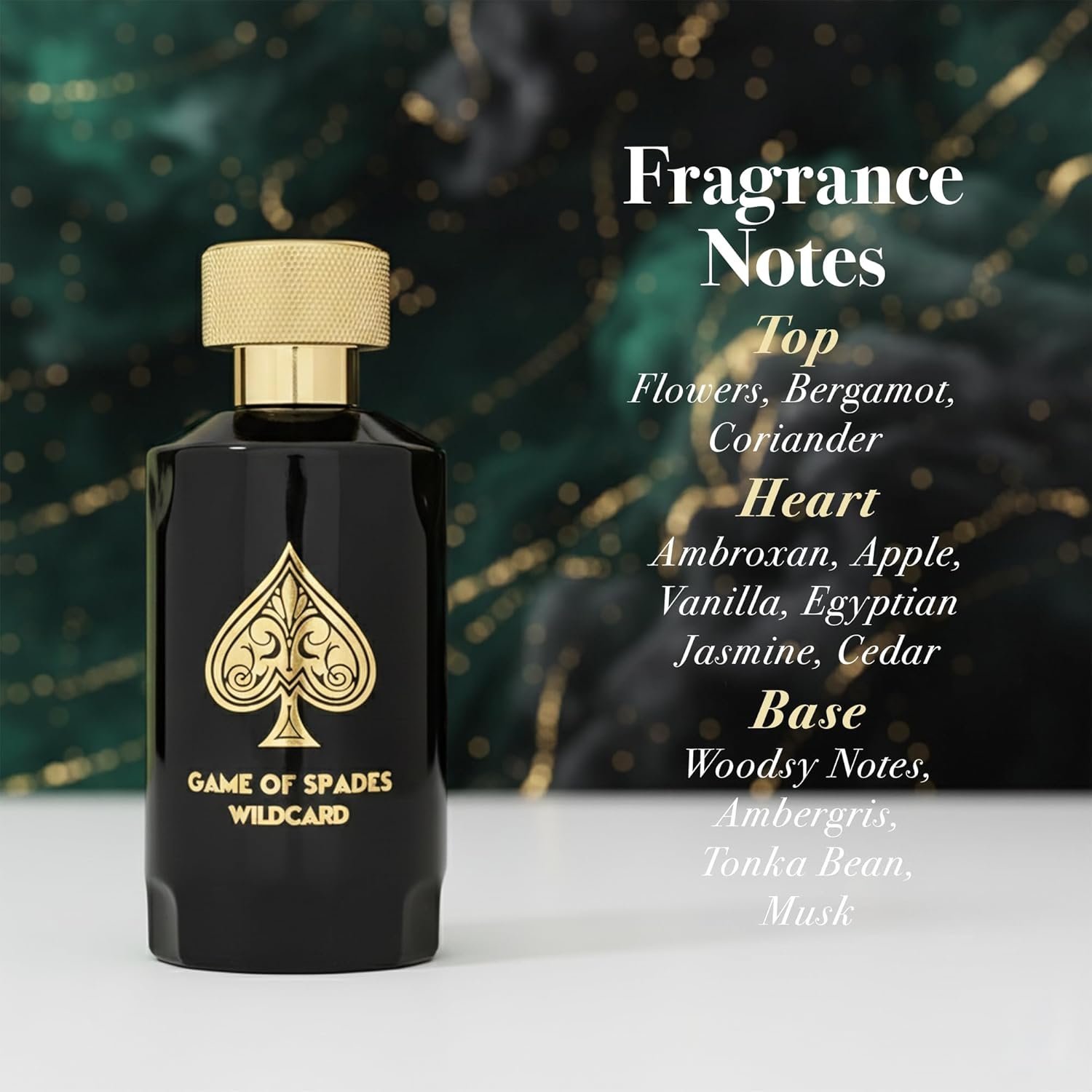 Jo Milano Game of Spades Wildcard Parfum Spray | 3.4 oz (100ml) | Vanilla, Apple, Tonka, Oud Wood, Bergamot Scent | Long Lasting Fragrance for Men - Image 3