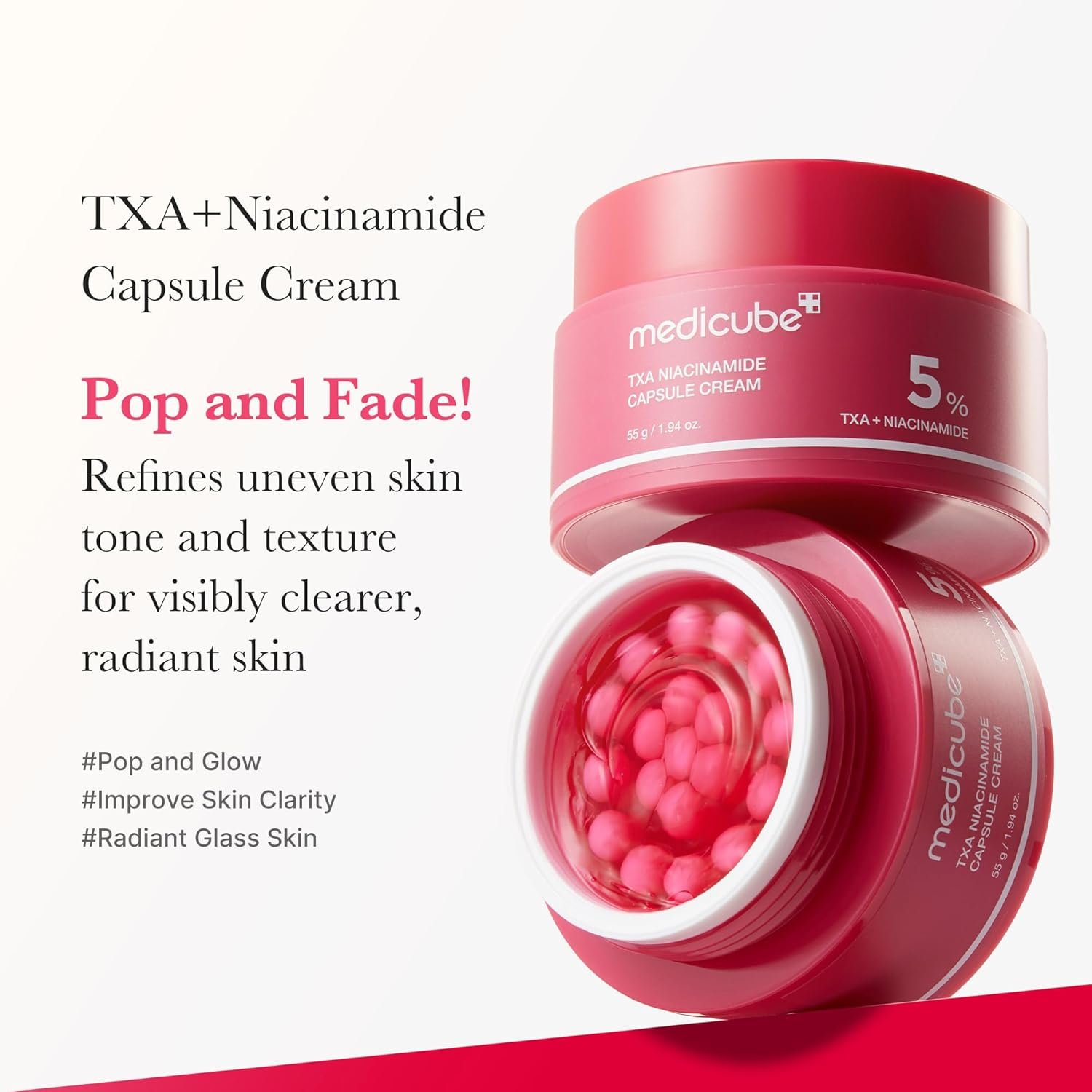 medicube TXA+Niacinamide Capsule Cream | Dual Radiance Moisturizer, Ideal for Use After Spot Care | For Uneven Skin Tone, Texture & Hydration | 99% Pure Tranexamic Acid | Korean Skincare | 1.94oz - Image 2