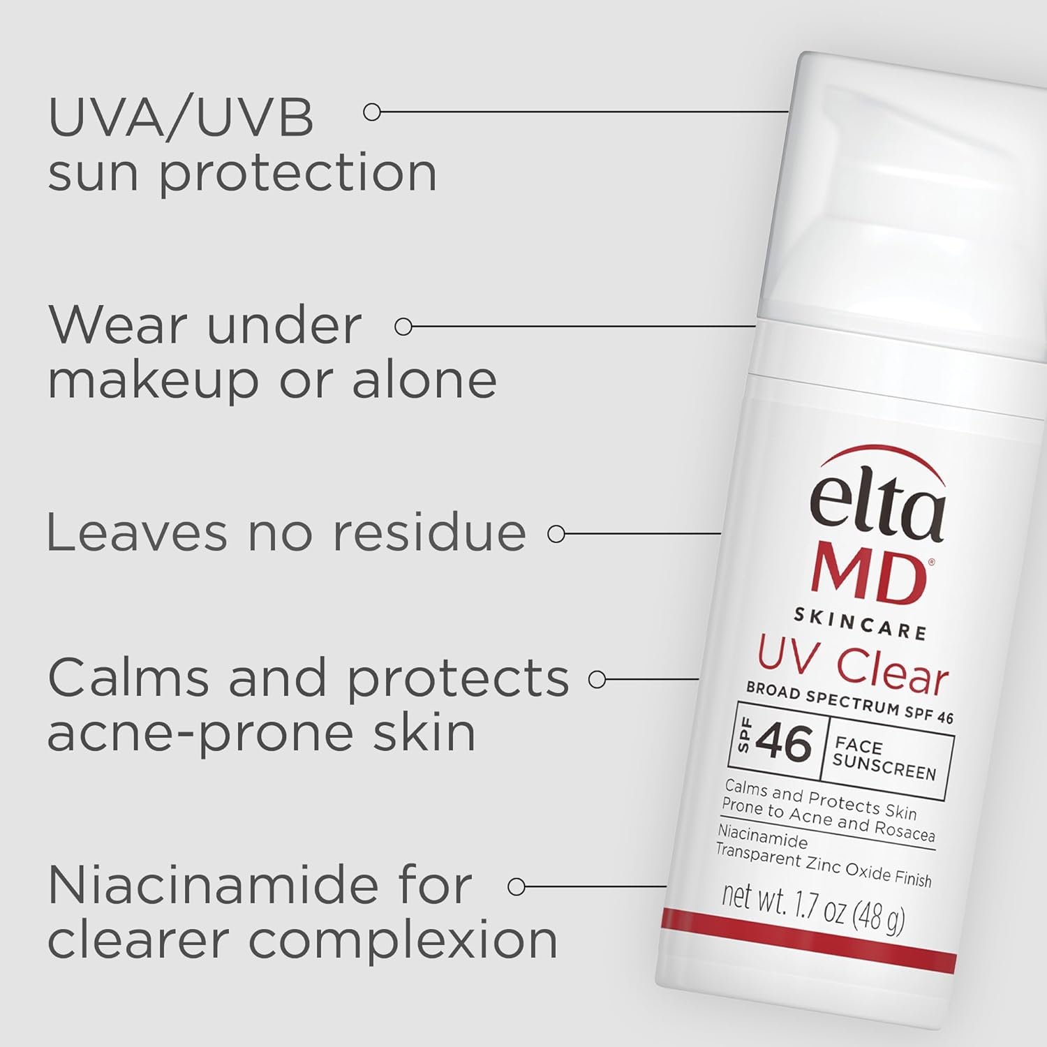 EltaMD UV Clear Face Sunscreen SPF 46, Oil-Free Sunscreen with Zinc Oxide, Dermatologist Recommended - Image 2