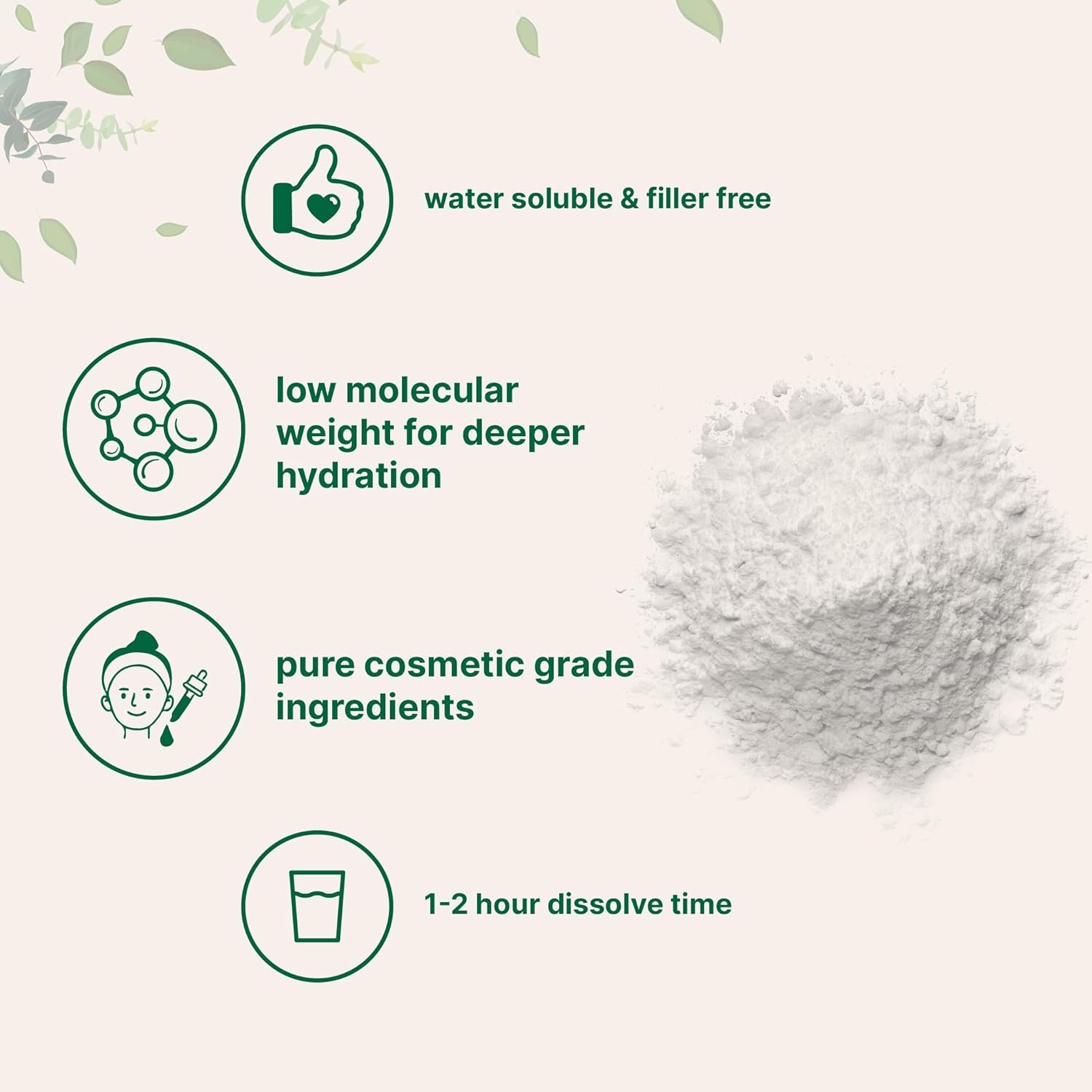 Pure Hyaluronic Acid Serum Powder, Making Anti Aging Serum for Face and Skin, 30 Gram, Powerfully Support Antioxidant, Hydration and Moisture, No GMOs, Vegan - Image 3