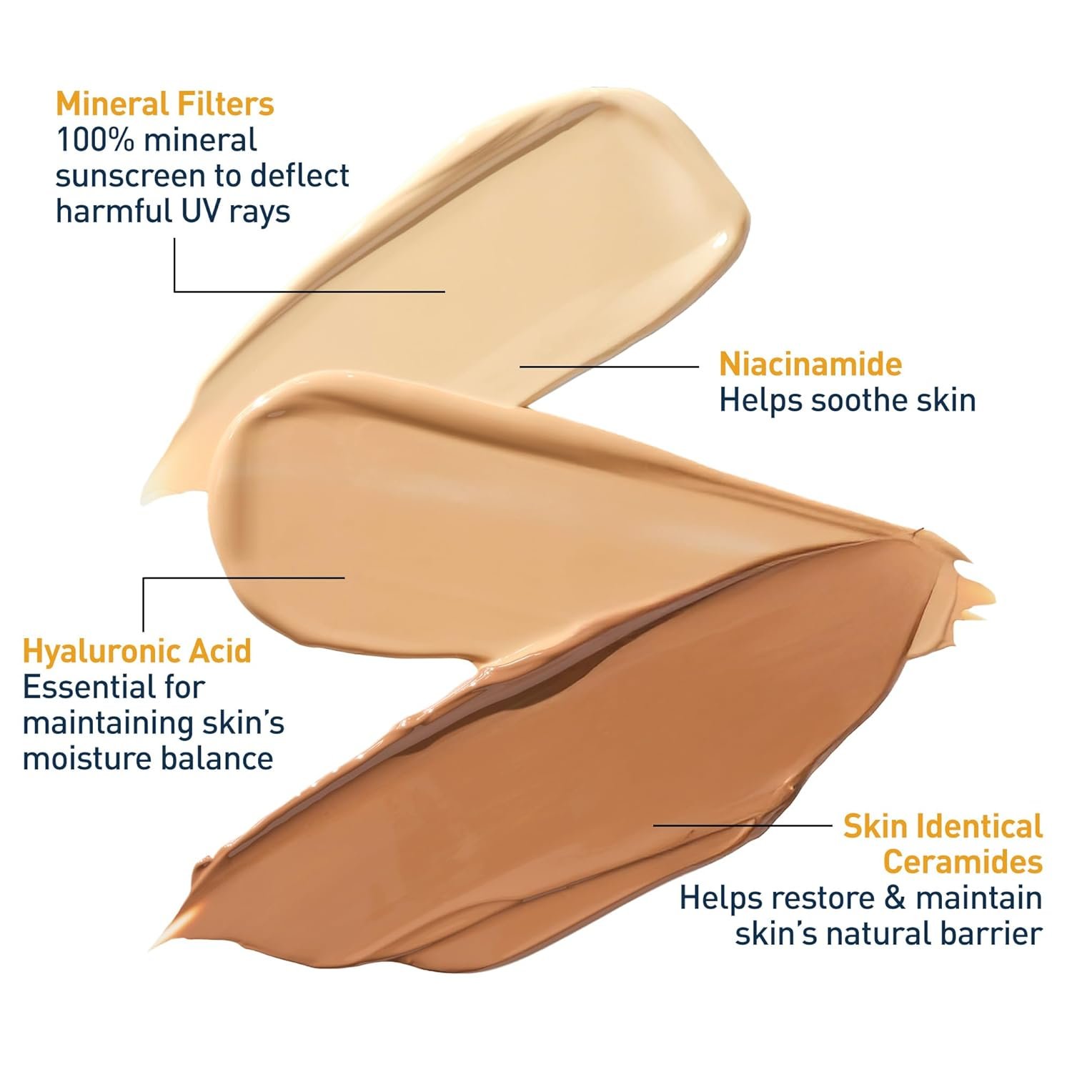 CeraVe Hydrating Mineral Sunscreen SPF 30 with Sheer Tint, Tinted Mineral Sunscreen with Zinc Oxide & Titanium Dioxide, Blends Seamlessly For Healthy Glow, Medium, 1.7 Fluid Ounce - Image 3