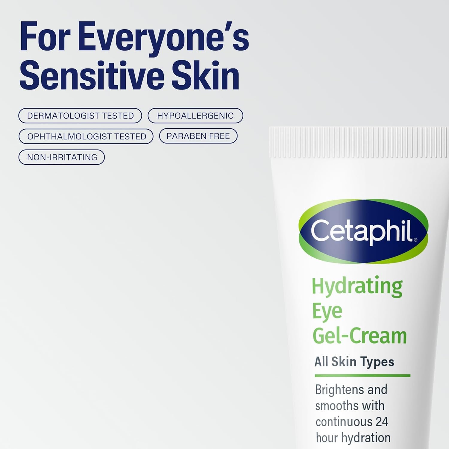 Cetaphil Hydrating Eye Gel-Cream, With Hyaluronic Acid, 0.5 Fl oz, Brightens and Smooths Under Eyes, 24 Hour Hydration for All Skin Types, (Packaging May Vary) - Image 3
