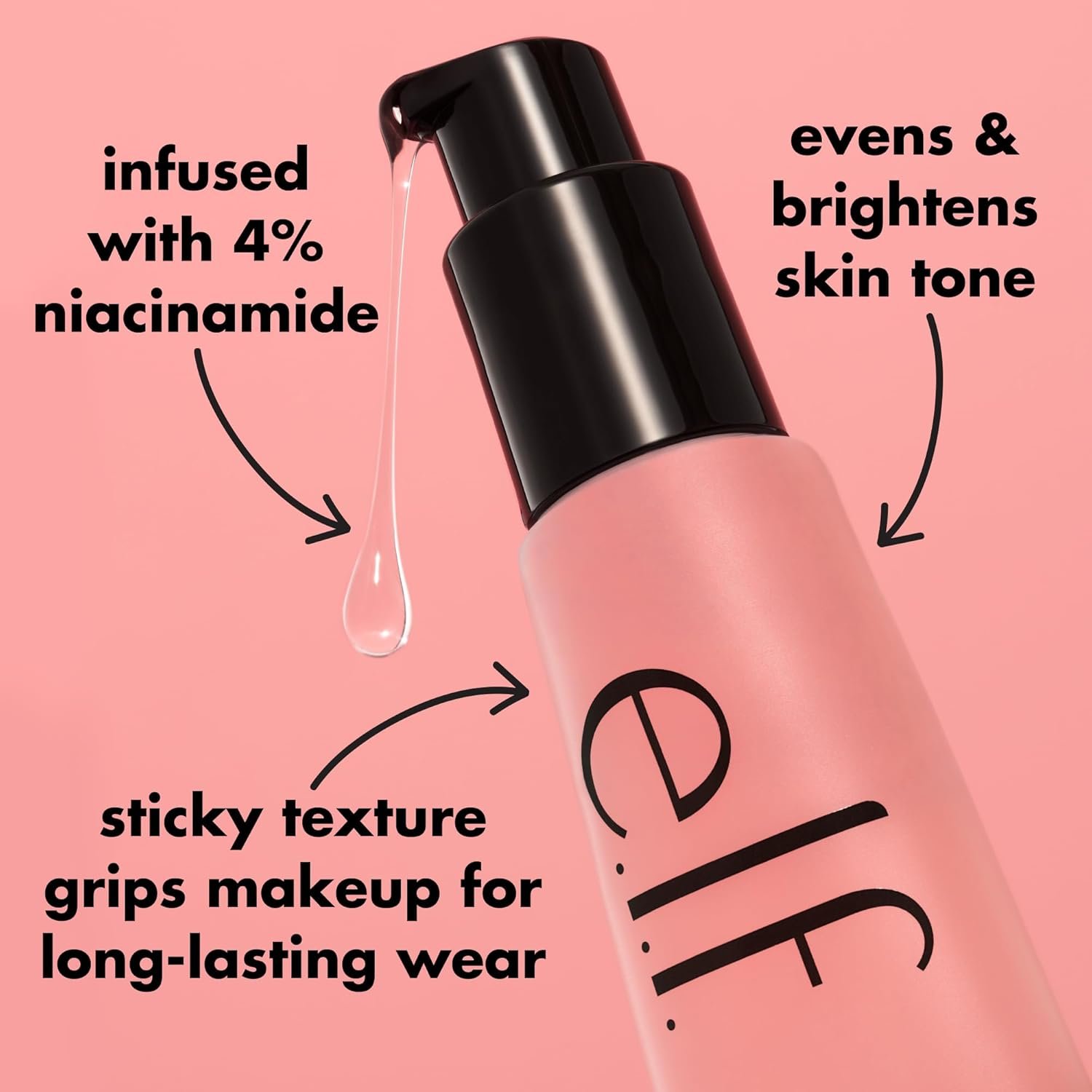 e.l.f. Power Grip Primer + 4% Niacinamide, Gel-Based & Hydrating Face Primer, Evens Skin & Brightens, Grips Makeup, Vegan & Cruelty-Free, 0.8 Fl Oz - Image 3