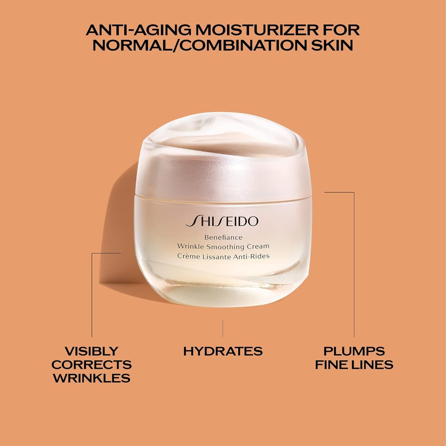 Shiseido Benefiance Wrinkle Smoothing Cream - 50 mL - Anti-Aging Moisturizer for Normal & Combination Skin - Visibly Corrects Wrinkles & Intensely Hydrates - Non-Comedogenic - Image 3