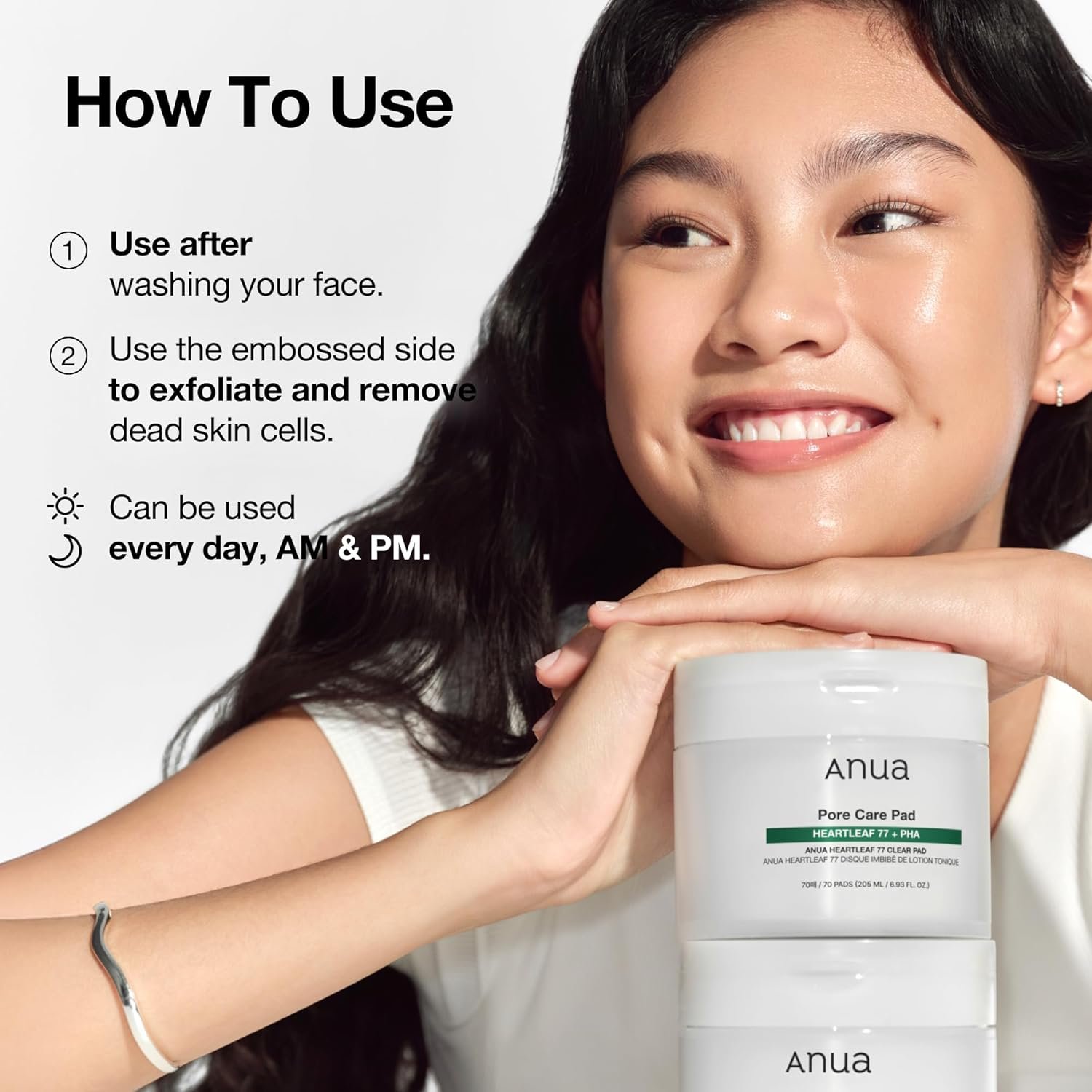 ANUA Heartleaf 77 Toner Pad 70 Sheets, PHA Dead Skin Care Low pH with Korean toner pads, Daily exfoliating, Quick & Easy Facial Mask With Hearleaf, Korean Skin Care - Image 4