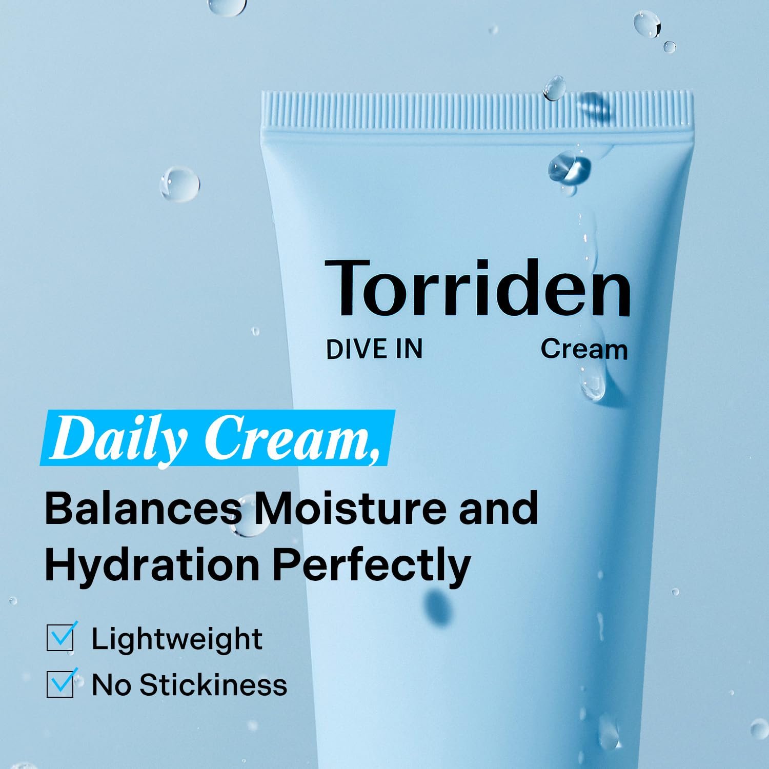 Torriden DIVE IN Cream 80ml (2.71 fl. oz.) | Facial Moisturizer for Sensitive, Oily Skin | Lightweight and Moistrul Creamy Texture | Hyaluronic Acid Cream, Allantoin - Image 3