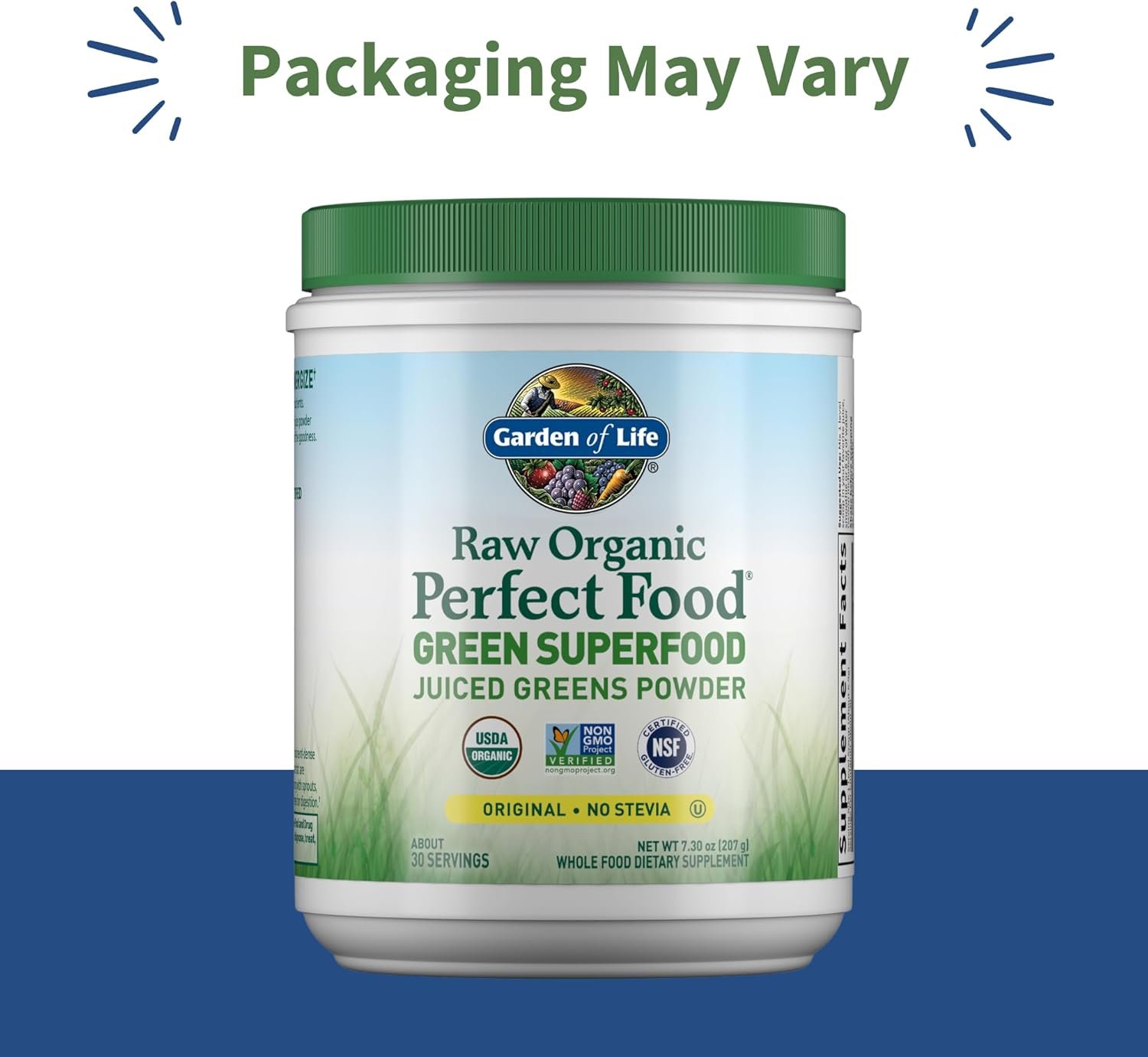 Garden of Life Raw Organic Perfect Food Green Superfood Juiced Greens Powder - Original Stevia-Free, 30 Servings, Non-GMO, Gluten Free Whole Food Dietary Supplement, Alkalize, Detoxify, Energize - Image 2