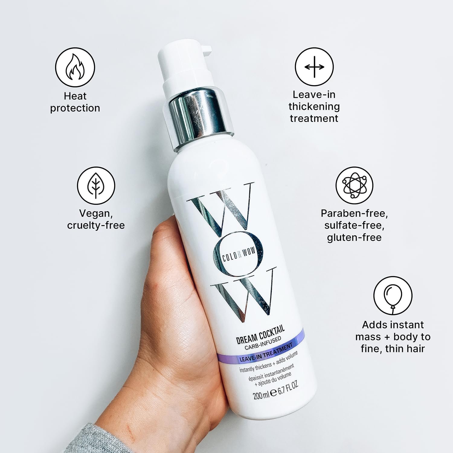 COLOR WOW Dream Cocktail Carb Infused Leave-in Treatment – Transform Thin Hair to Thick & Full | with Heat Protection - Image 2