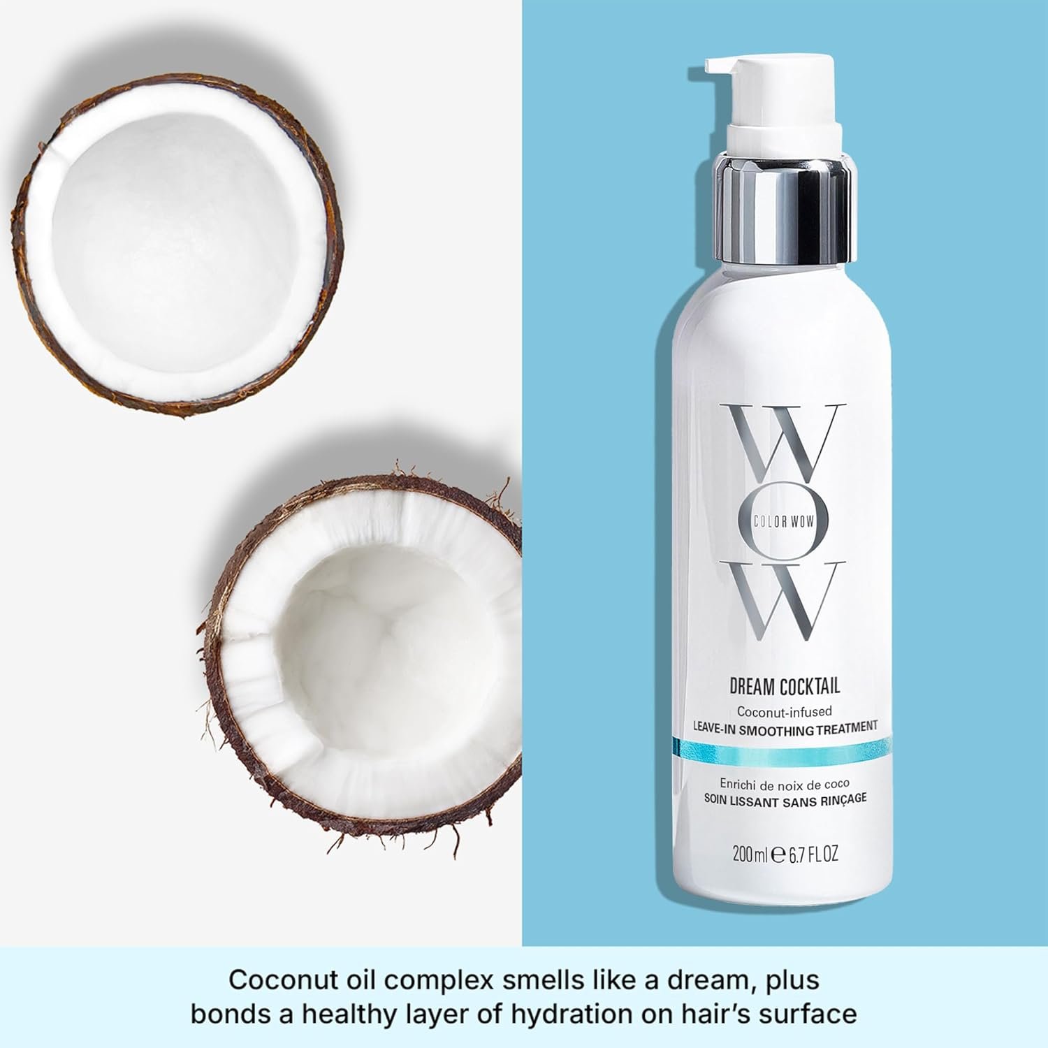 COLOR WOW Dream Cocktail Coconut Infused Leave-in Treatment – Silky, Supple, Frizz-Free Hair | Blow Dry Boost + Heat Protectant - Image 3
