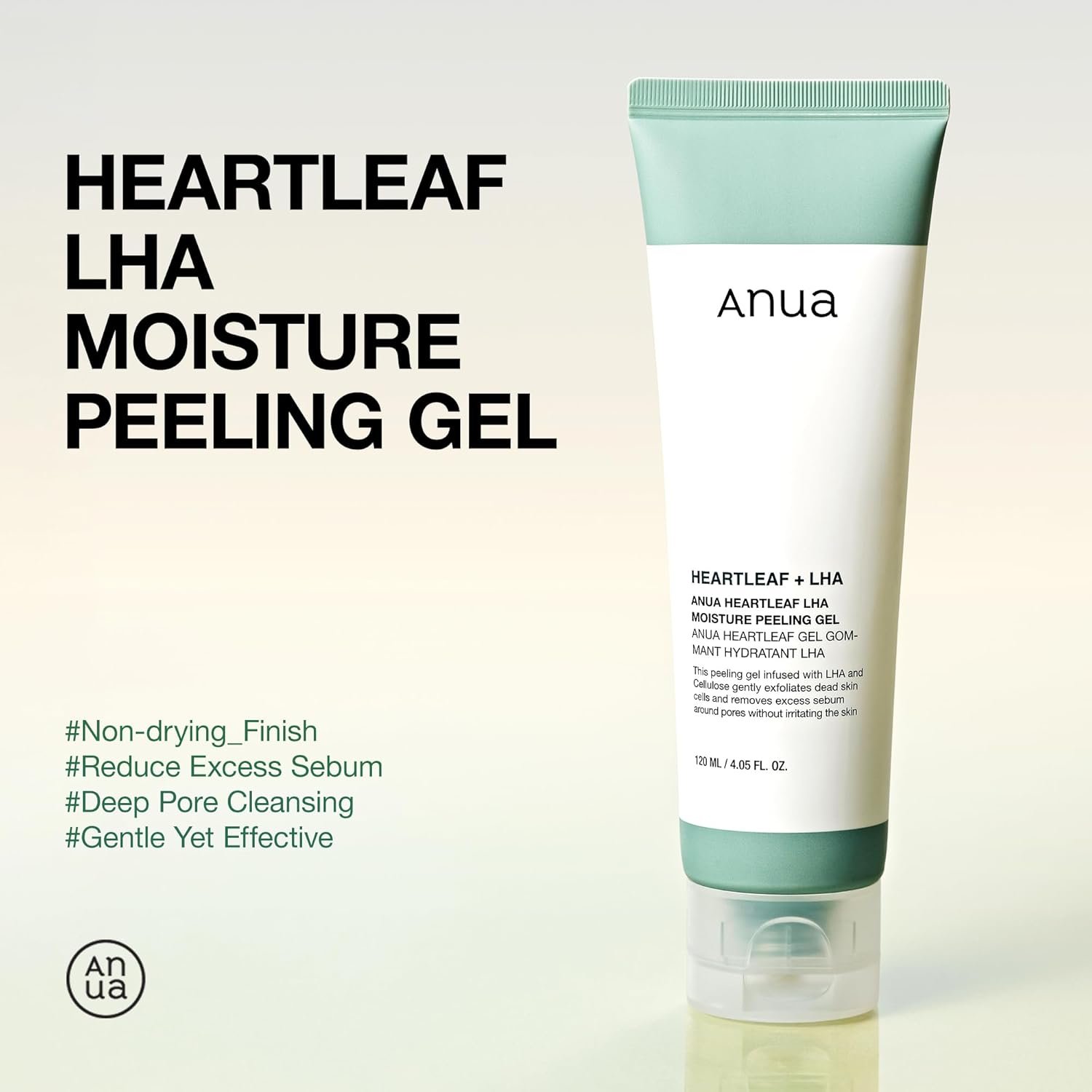 ANUA Heartleaf LHA Moisture Peeling Gel, Gentle Exfoliation, Hydrating Facial Peel, Pore Care, Dead Skin Removal, Natural Cellulose for Soothing, Vegan, Korean Skin Care (120ml/4.05 fl.oz.) - Image 5