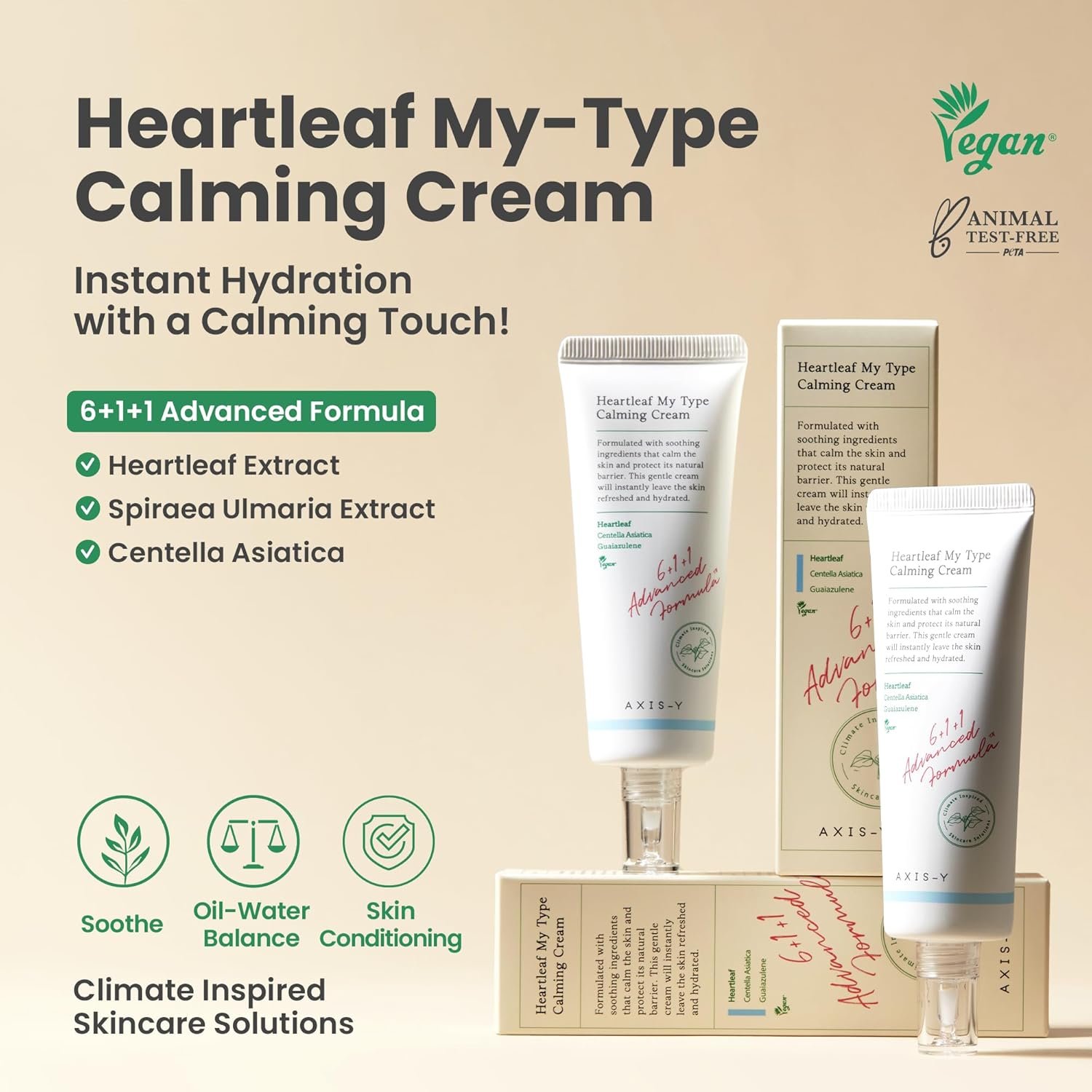 AXIS-Y Heartleaf My Type Calming Cream - Soothing, Redness Relief & Long Lasting Moisture Dewy Skin Daily Face Lotion - Vegan Korean Skin Care Moisturizer Face Cream - 2.02 fl. oz. - Image 5