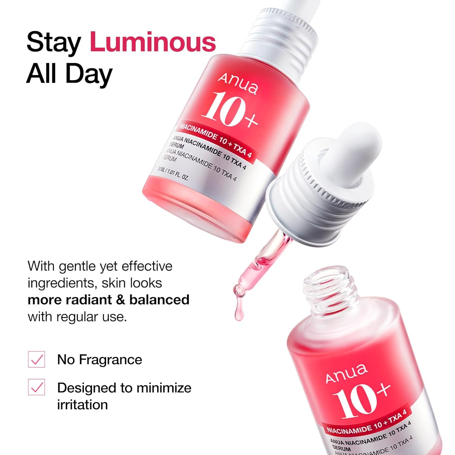 ANUA Niacinamide 10 + TXA 4 Serum, Hyaluronic Acid, Tranexamic acid, Facial Serum For GlassSkin, Glow Back Serum, Dark Spot Care, Postnatal Skincare, Korean Skincare (30ml/1.01 fl.oz) - Image 4