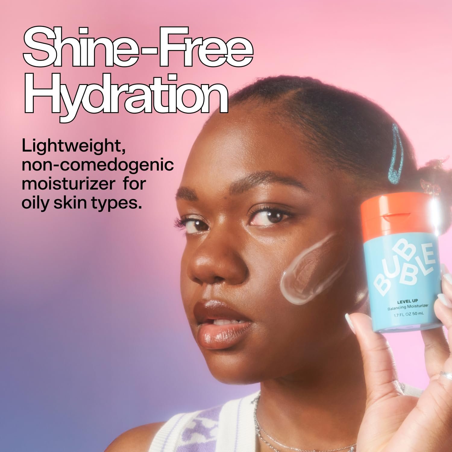 Bubble Skincare Level Up Gel Face Moisturizer for Oily Skin - Balancing + Hydrating Face Lotion with Niacinamide + Zinc to Improve Texture + Reduce Shine - Daily Lightweight Facial Moisturizer (50ml) - Image 5