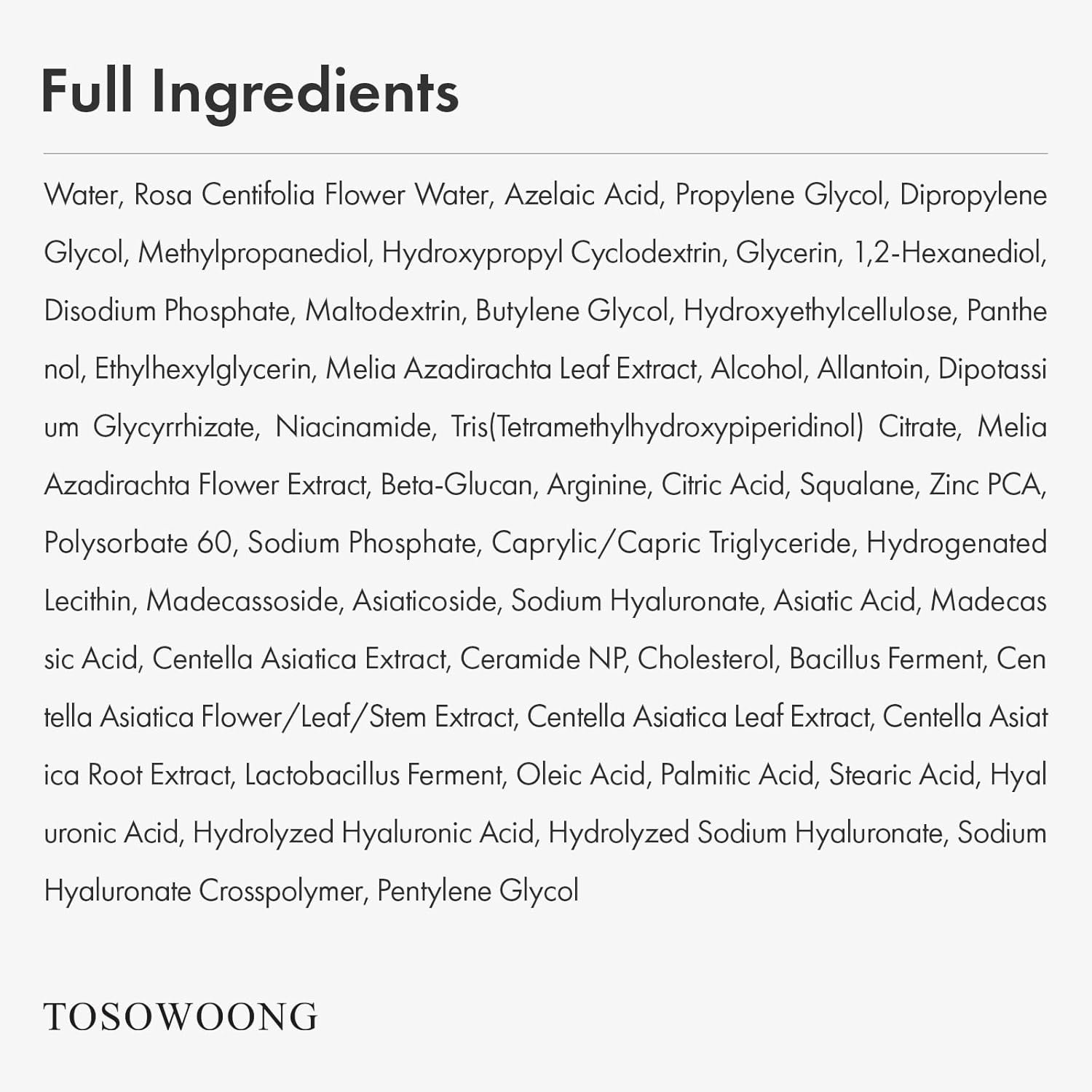 TOSOWOONG Azelaic Acid 10% Face Serum, Rosacea care, Redness Soothing and Blemish, Centella Asiatica for Acne-prone, Niacinamide, Hyaluronic Acid, Korean Skincare, Natural Color, 33 ml / 1.11 fl. oz. - Image 5