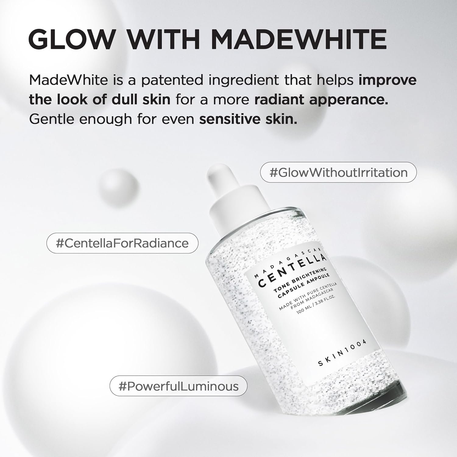 SKIN1004 Tone Glowing Capsule Ampoule 3.38fl.oz,100ml, Niacinamide & Tranexamic Acid Serum, Korean Face Ampoule with Madagascar Centella, Radiant and Healthy Looking Skin Tone, Korean Skin Care - Image 3