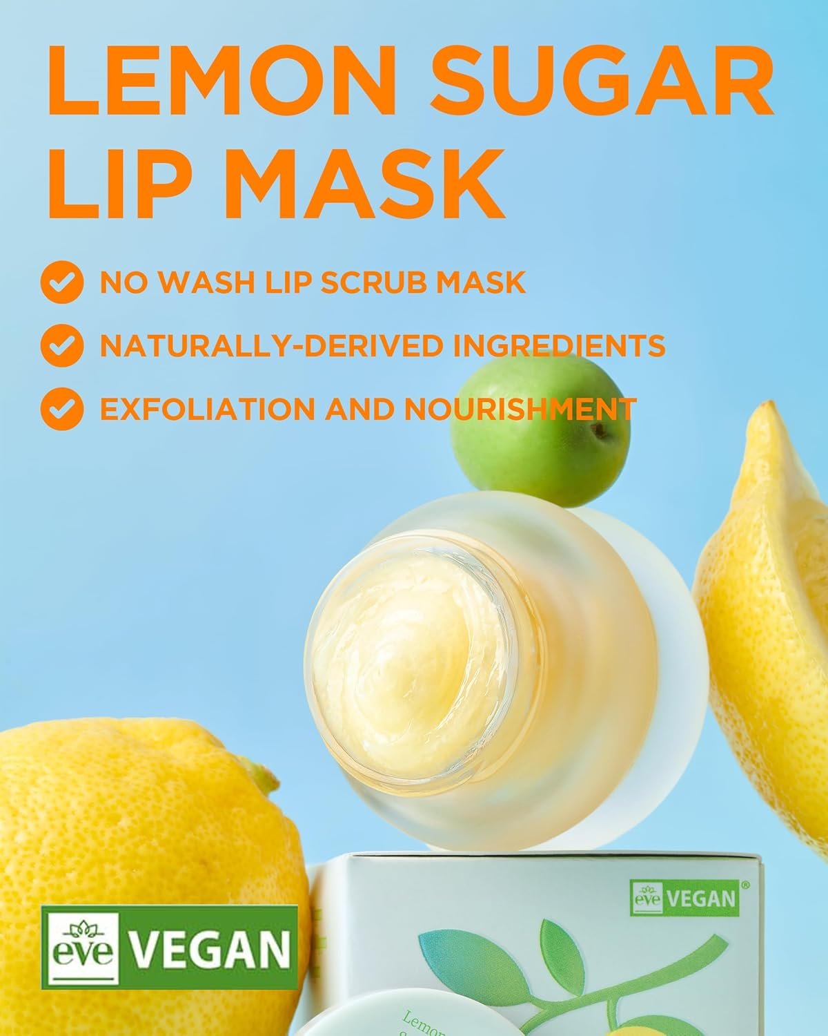 TOCOBO Lemon Sugar Lip Mask – Korean Vegan Lip Scrub & Overnight Exfoliating Treatment for Dry, Chapped Lips – Hydrating, Plumping, Smoothing – Glazed Balm Texture, Non-Sticky, 0.68oz - Image 3