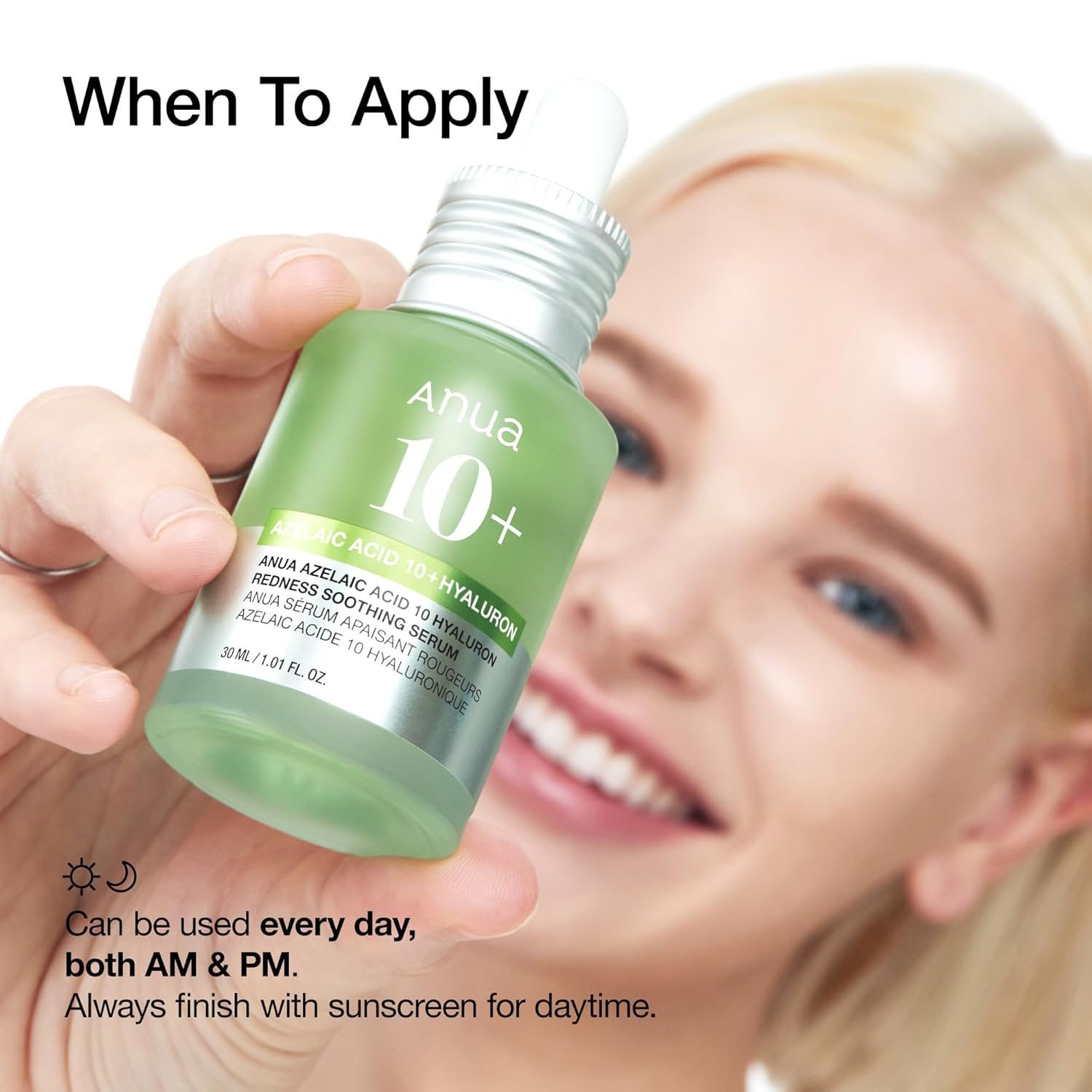 Anua Azelaic Acid 10 Hyaluron Redness Soothing Serum, Facial Serum for Troubled & Sensitive Skin, Breakouts, Hyaluronic Acid, Niacinamide, Spot Care, Natural Color, Korean Skincare (30ml/ 1.01 fl oz.) - Image 5