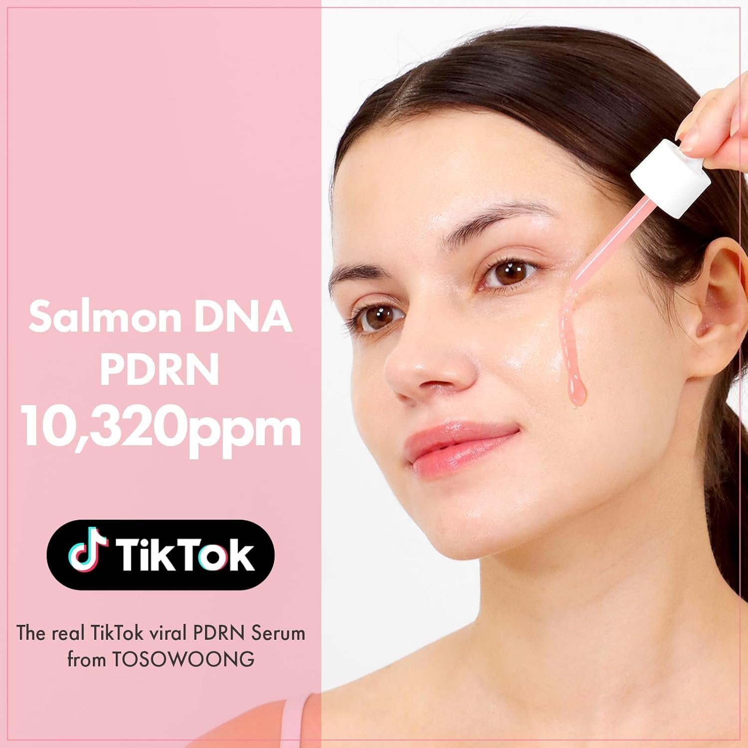 TOSOWOONG Pink Peptide 12 PDRN Serum With Salmon DNA PDRN 10,320ppm, 12 Peptides, Niacinamide, Skin glow, Hydrating, Moisturizing, Firming, Uneven Skin Tone, Korean Skincare, 33ml, 1.11 fl.oz. - Image 4
