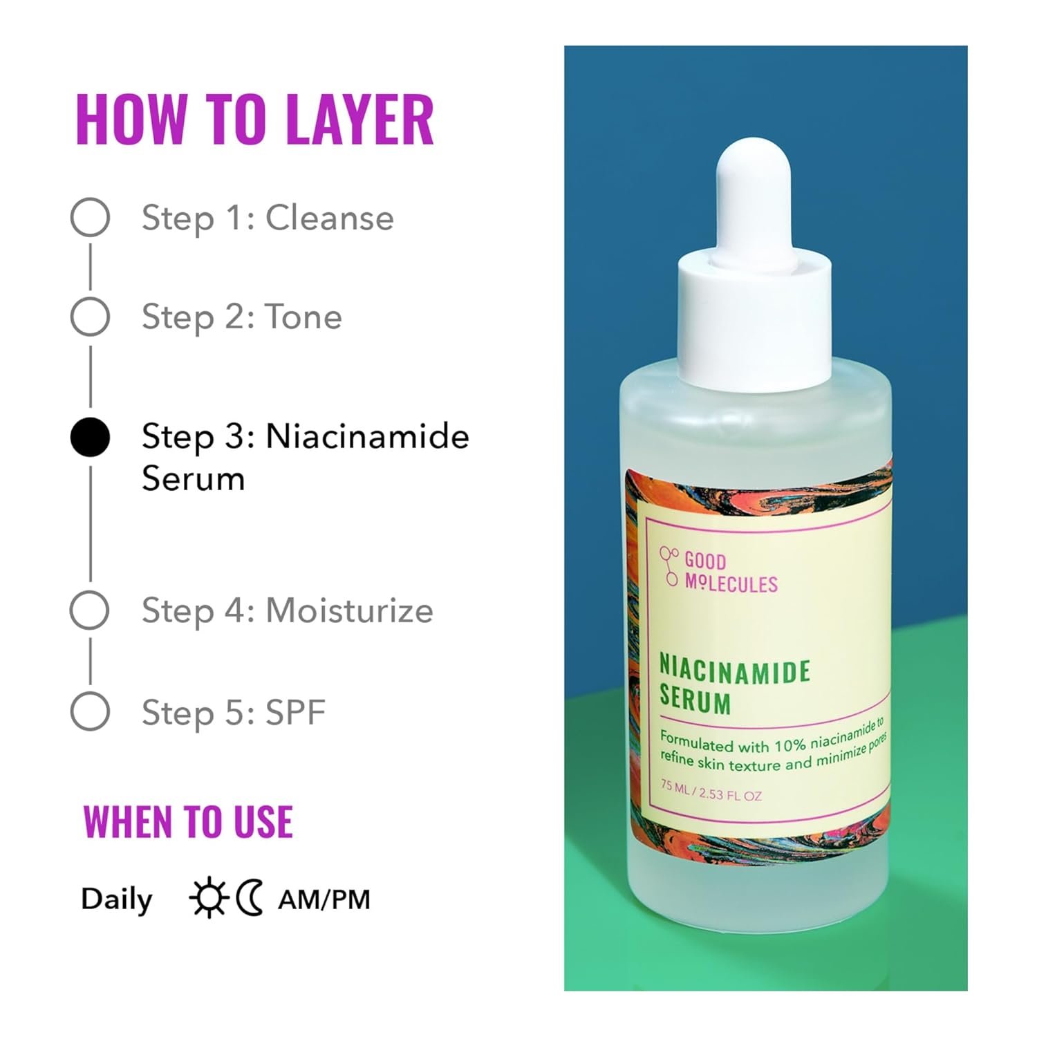 Good Molecules Niacinamide Serum - 10% Niacinamide to Target Acne, Nourishment, and Skin Tone - Ultra Hydrating Serum and Brightening Skin Care for Face - Image 3