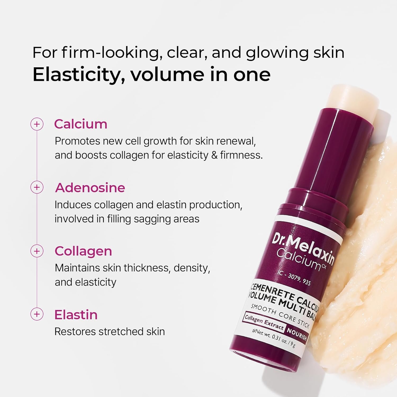 Dr.Melaxin Cemenrete Calcium Multi Balm 9g Korean Skin Care All In One Calcium Volume Stick Collagen Wrinkles Face Eye treatment Balm - Image 3