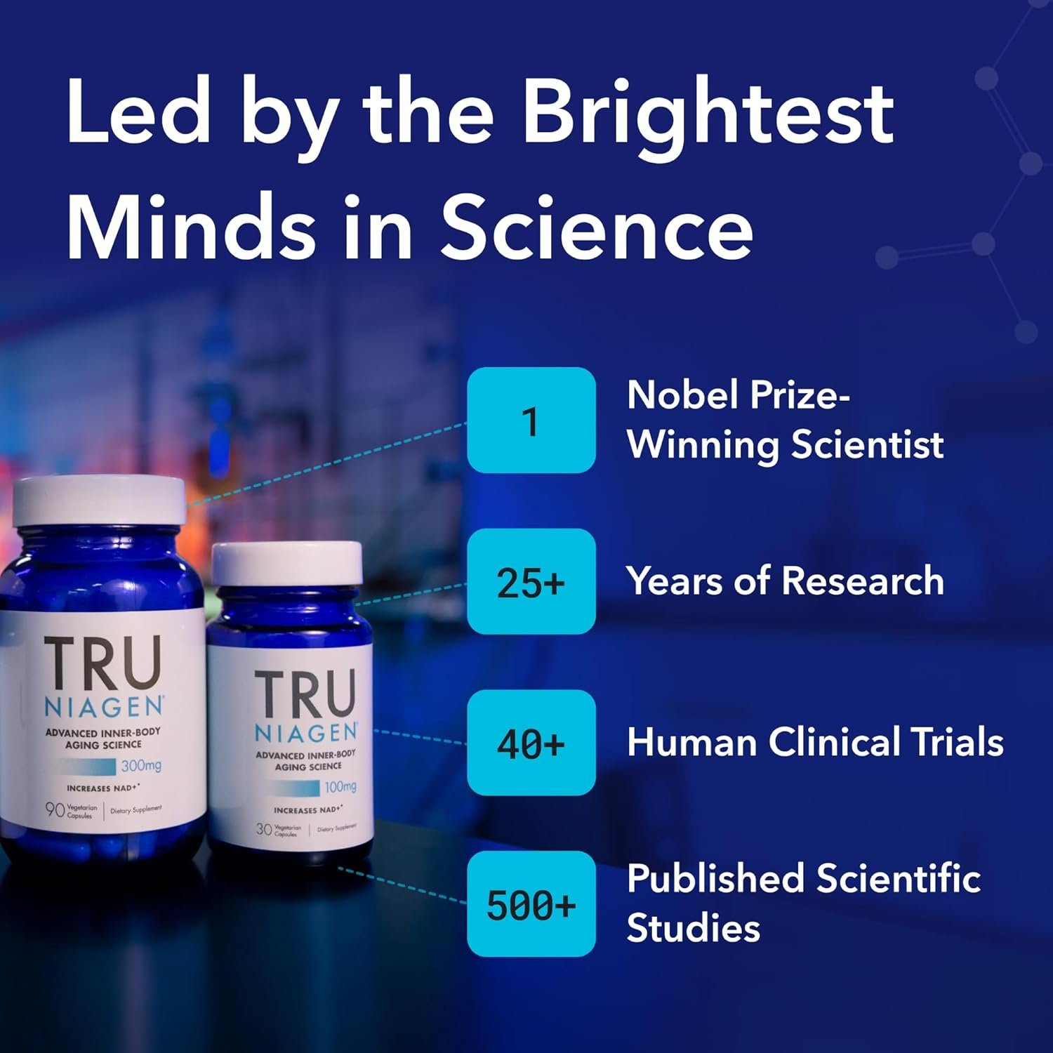 TRU NIAGEN - Patented Nicotinamide Riboside NAD+ Supplement. NR Supports Cellular Energy Metabolism & Repair, Vitality, Healthy Aging of Heart, Brain & Muscle - 60 Servings / 120 Capsules - Image 3