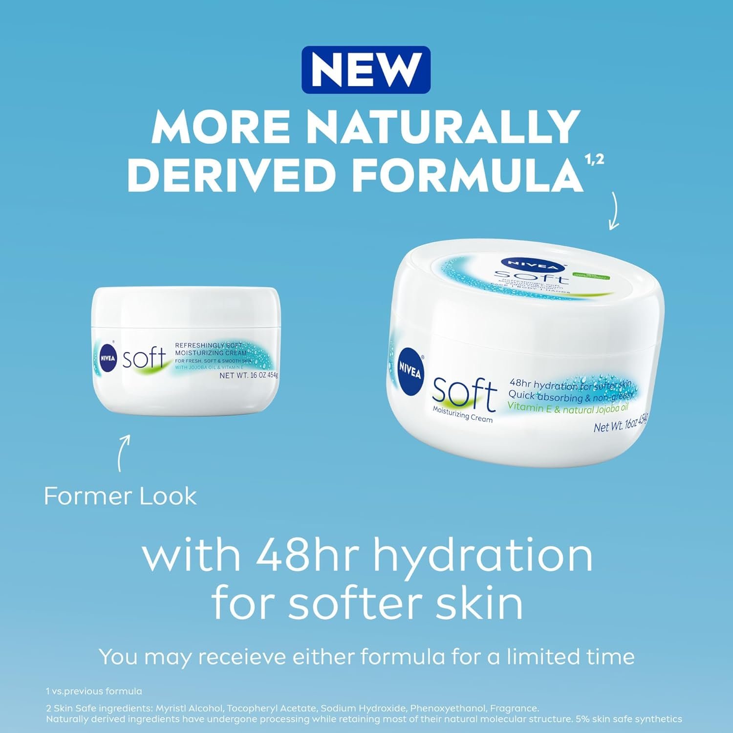 NIVEA Soft Refreshingly Soft Moisturizing Cream, Lightweight Body Moisturizer for Face, Body and Hands, Body Cream Enriched with Jojoba Oil and Vitamin E, 16 Oz Jar - Image 2