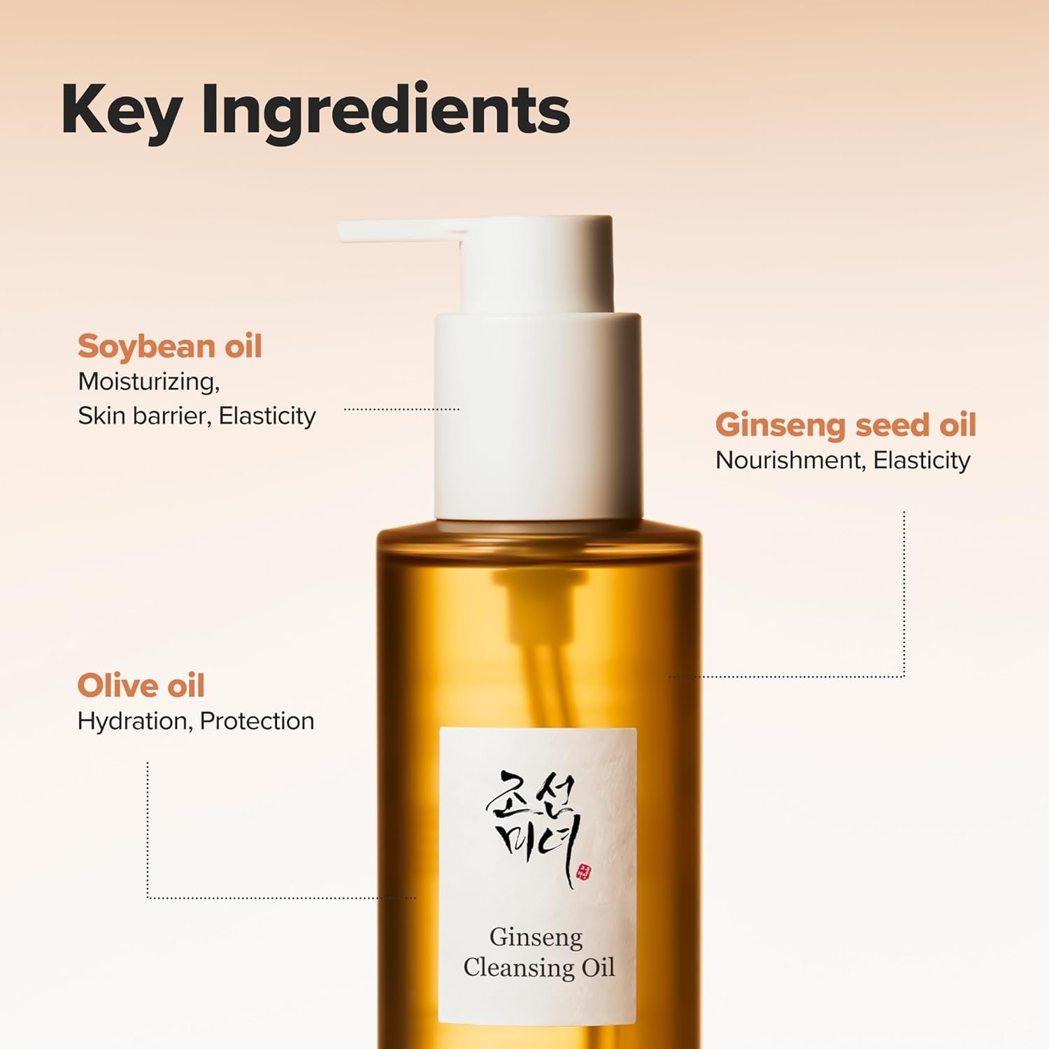Beauty of Joseon Ginseng Cleansing Oil Waterproof Makeup Remover for Sensitive, Acne-Prone Facial Skin. Korean Skin Care for Men and Women, 210ml, 7.1 fl.oz - Image 2