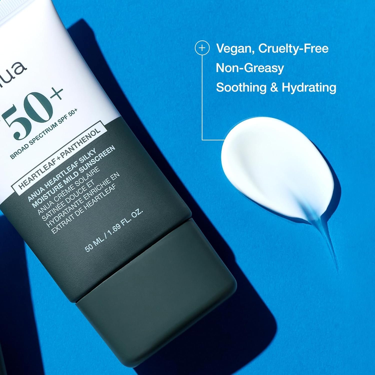 Anua Heartleaf Silky Moisture Mild Sunscreen, Broad Spectrum SPF 50+ with Moisturizing Formula, Lightweight Korean Sunscreen, Natural finish, Vegan, korean skin care 50ml / 1.69 fl. oz. - Image 2