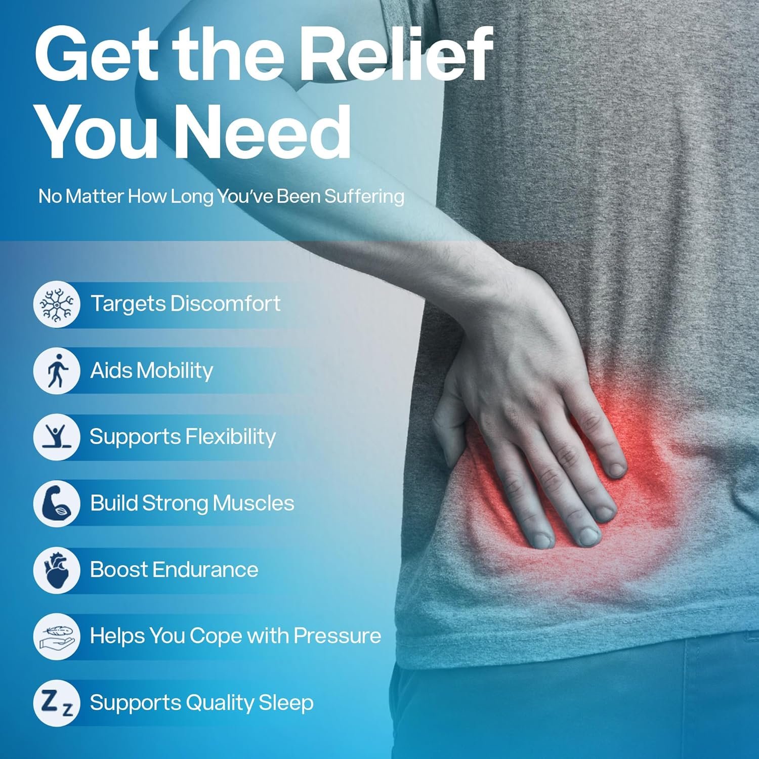 SciatiEase Sciatic Nerve Health Support Supplement - Nerve Support Formula with AlphaPalm, Pea, Vitamin B Complex, Alpha Lipoic Acid 300mg - 120 Capsules - Image 5