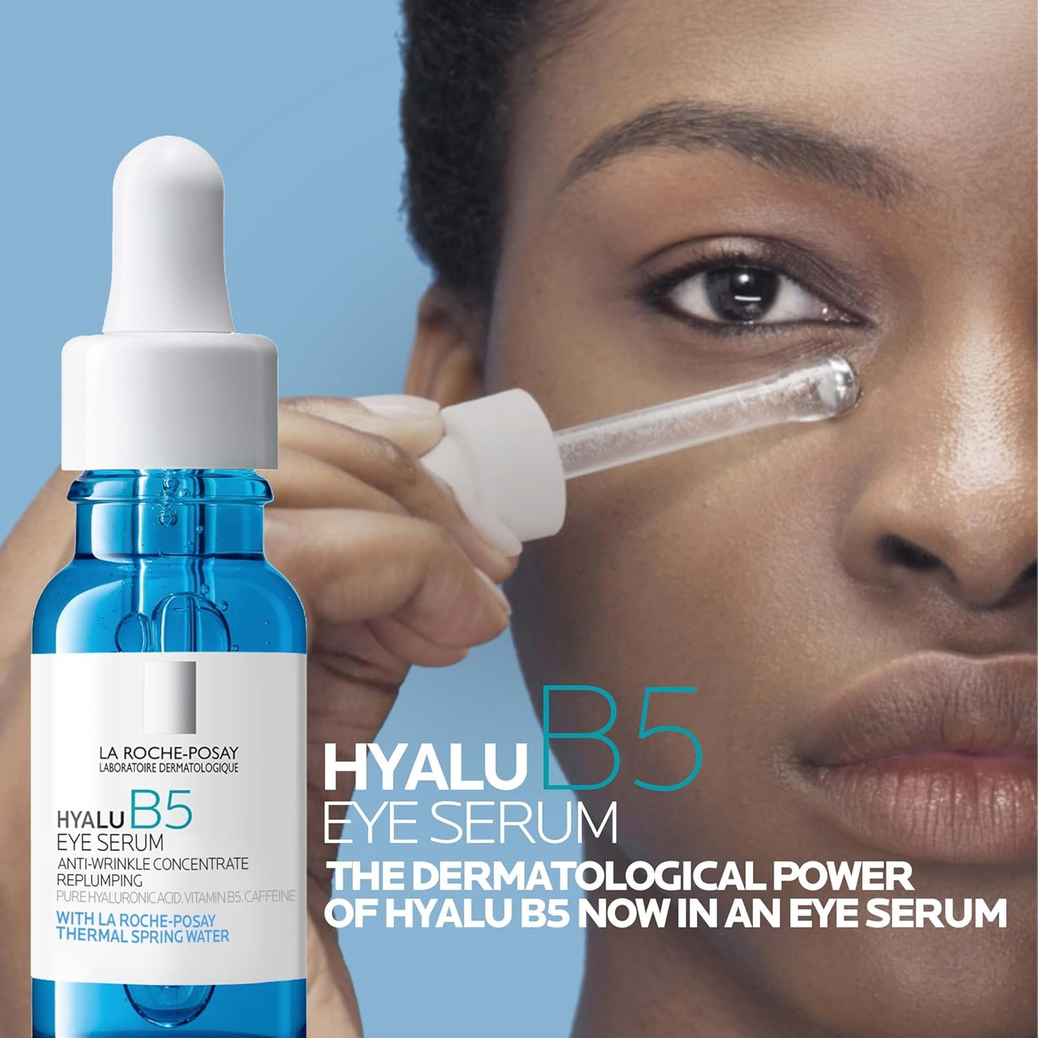 La Roche-Posay Hyalu B5 Eye Serum with Hyaluronic Acid & Caffeine for Dark Circles, Hydrating Serum for Dark Circles and Wrinkles with Roller Ball Applicator, Replumps Under Eye, Fragrance Free - Image 4
