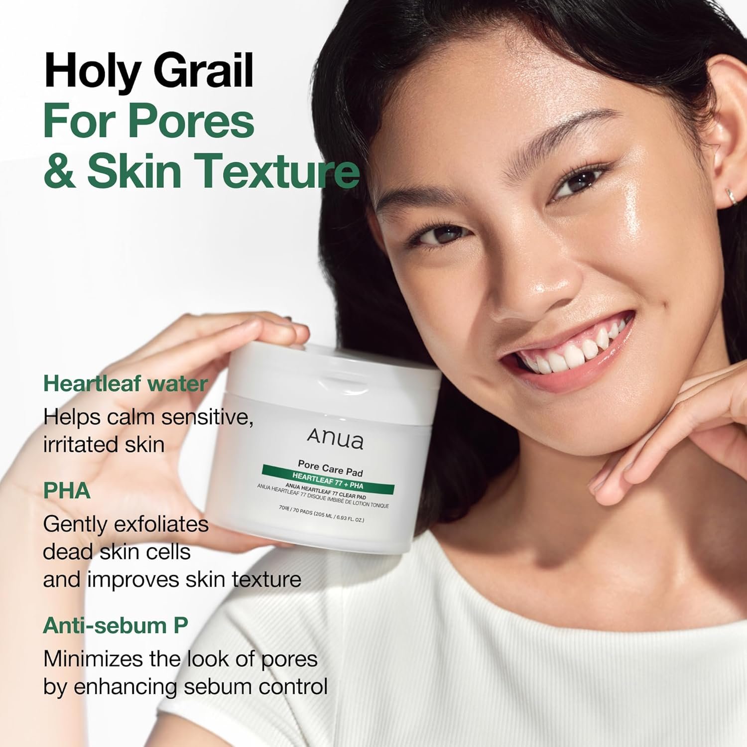 ANUA Heartleaf 77 Toner Pad 70 Sheets, PHA Dead Skin Care Low pH with Korean toner pads, Daily exfoliating, Quick & Easy Facial Mask With Hearleaf, Korean Skin Care - Image 3