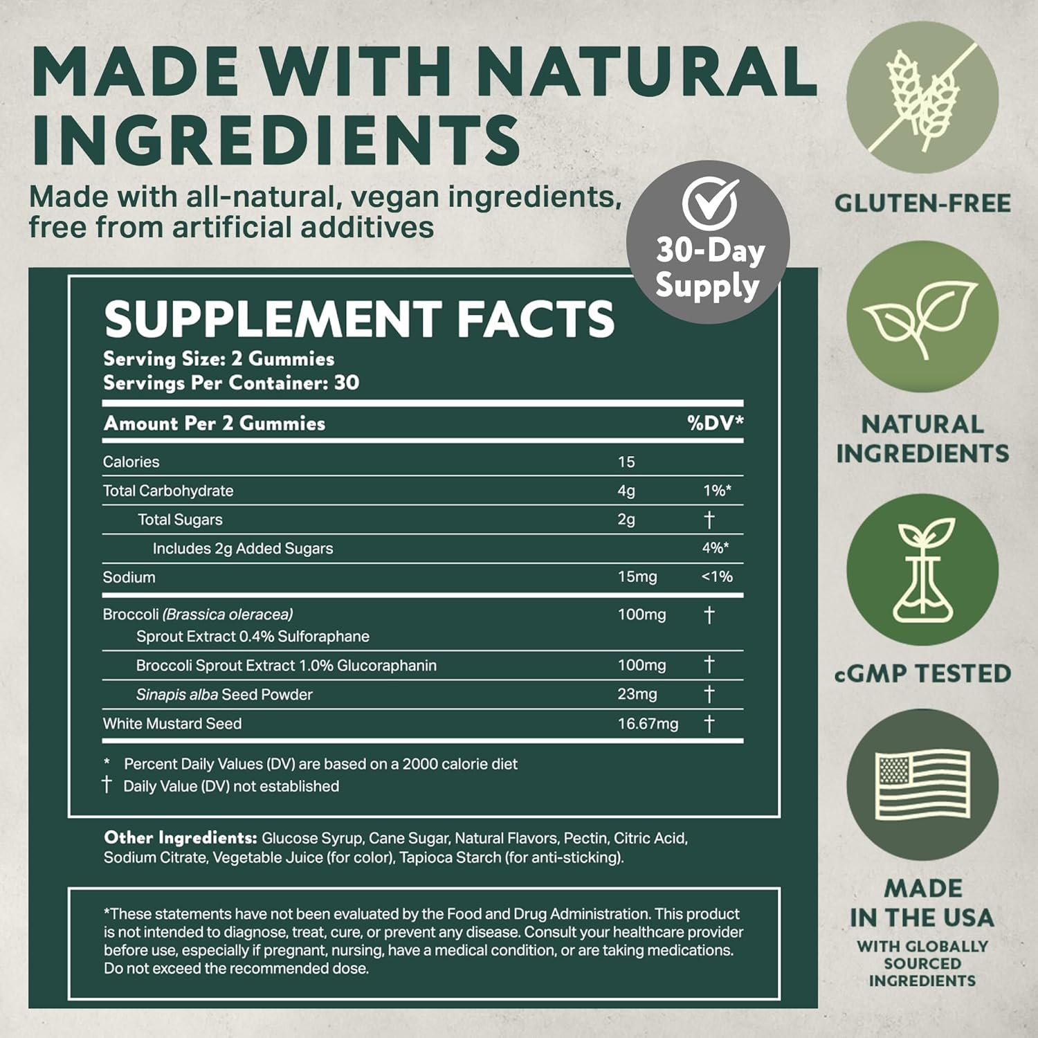 NeuroBrocc Sulforaphane Supplement Gummies - Potent Broccoli Sprout Extract Supplement - 60 Vegan Friendly Green Apple Flavored Gummies for Kids and Adults - Image 5